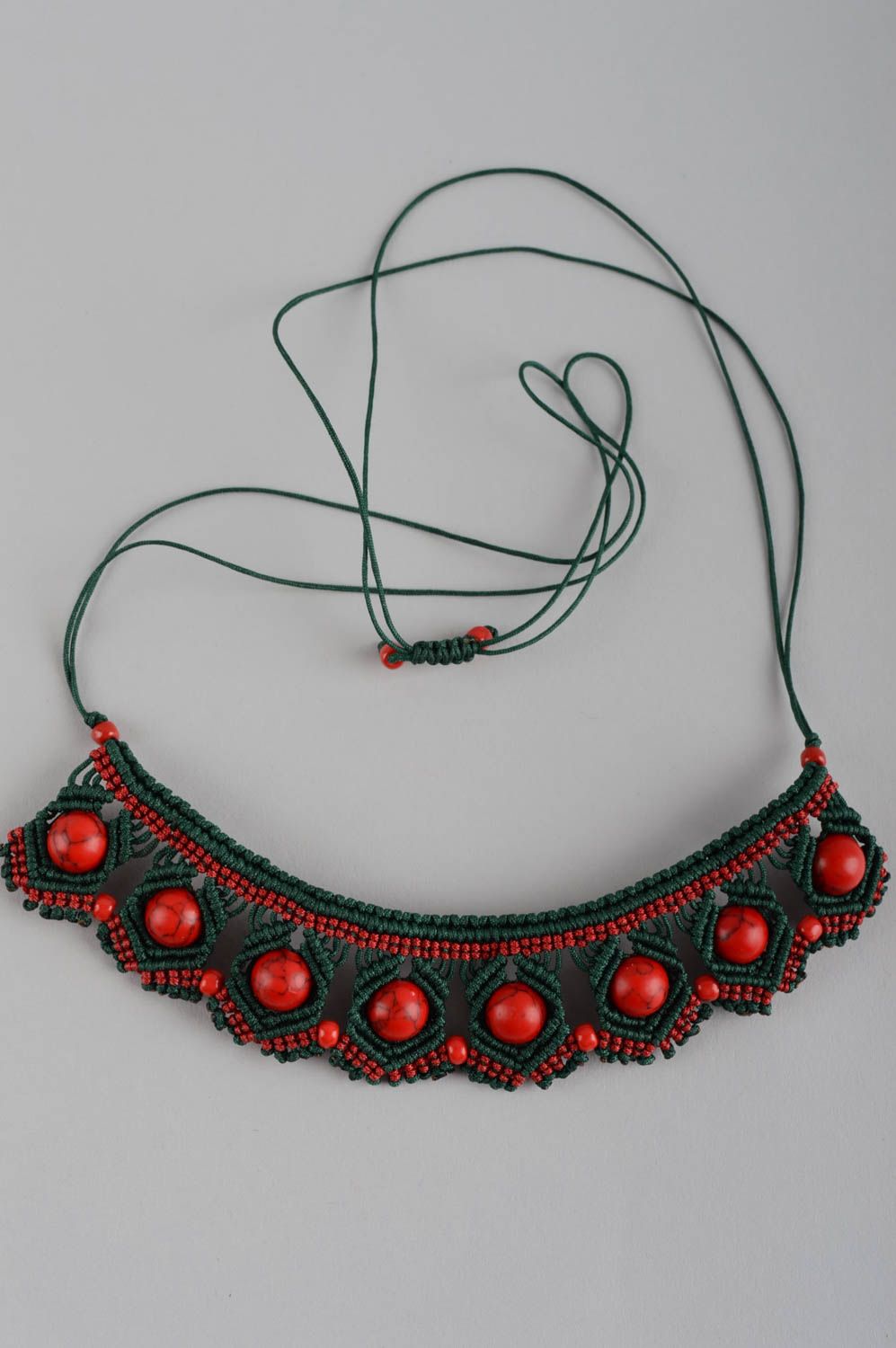 Handmade necklace designer pendant unusual gift beaded jewelry gift for women photo 2