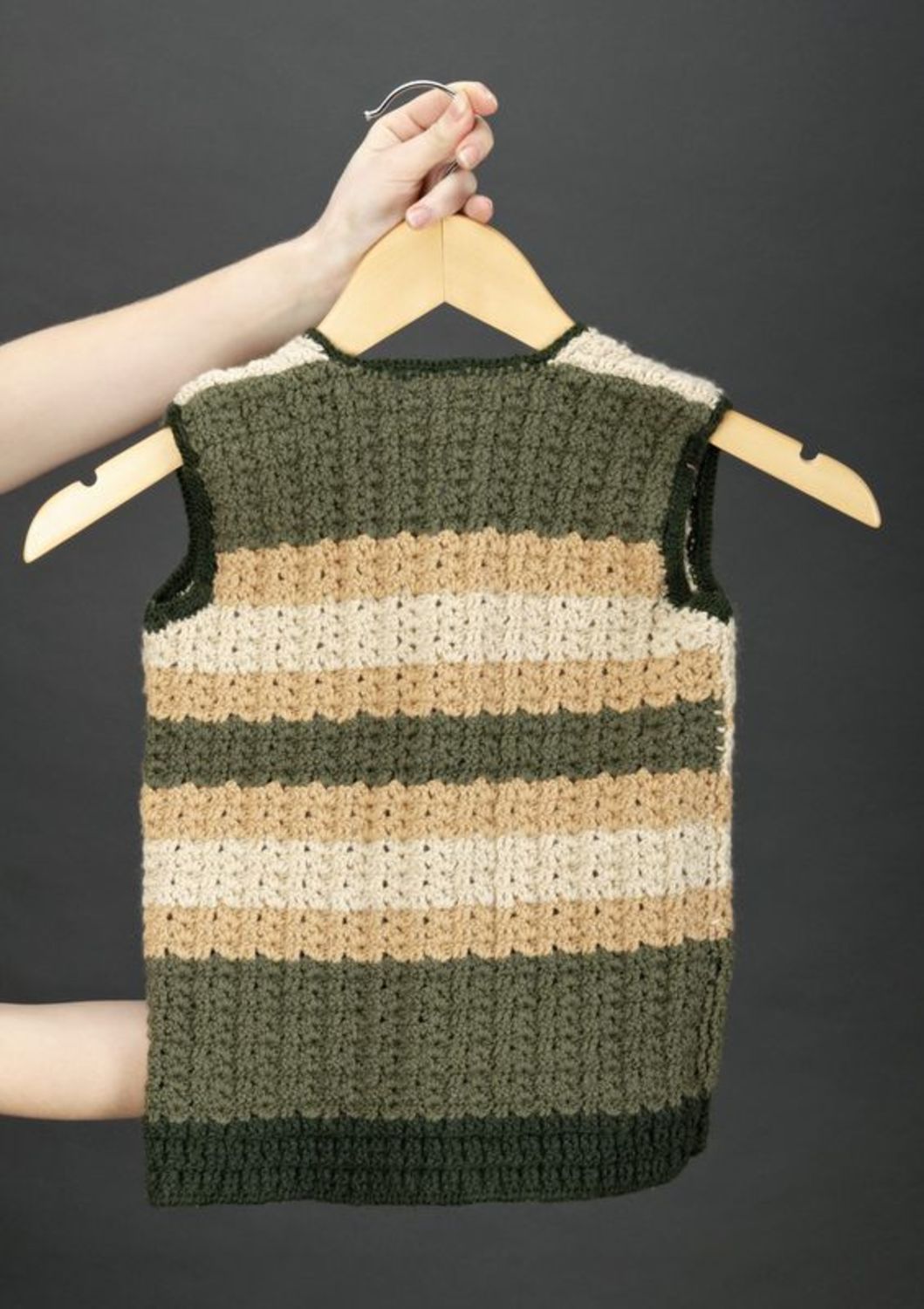 Gilet per bambini di 3-4 anni fatto a mano Gilet a maglia Gilet di lana  foto 2