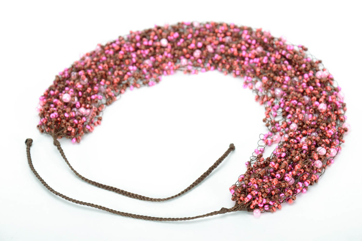 Multi row bead necklace photo 4