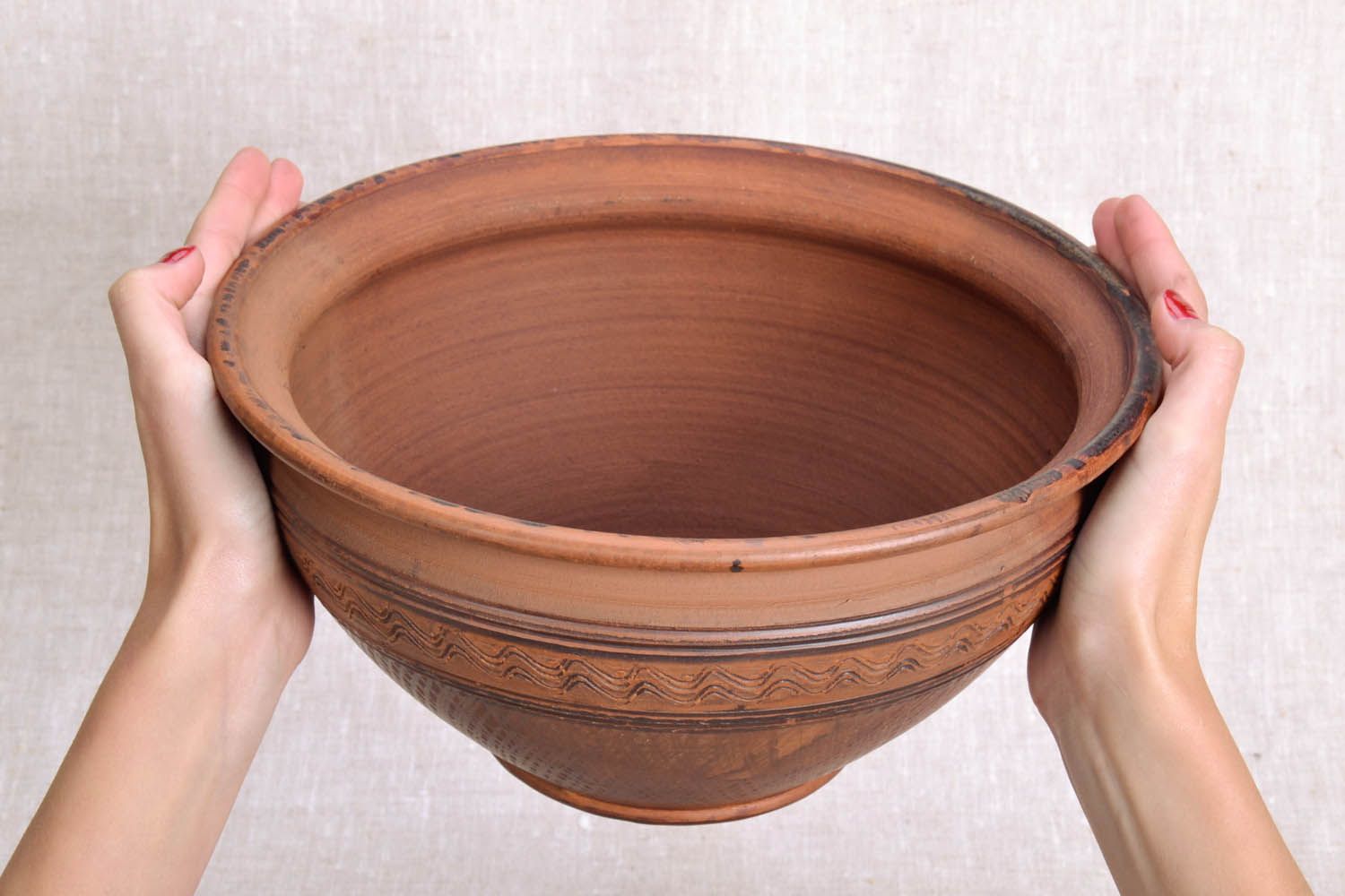Pote grande de argila feito à mão com tampa louça de cerâmica decorativa artesanal foto 5