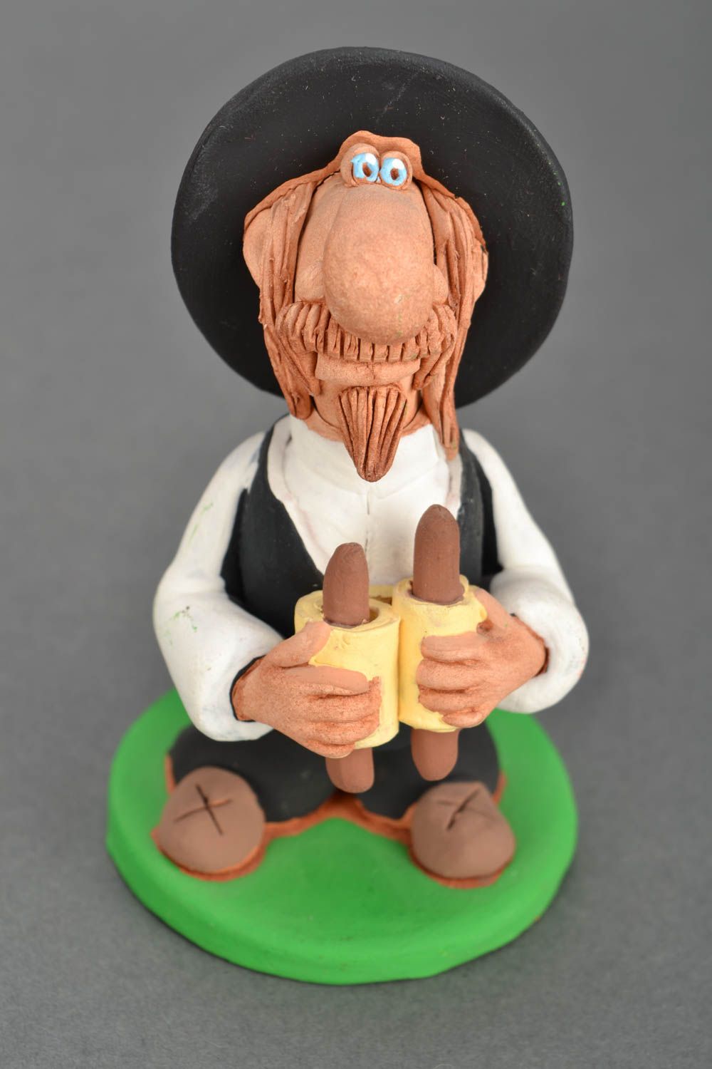 Figurine en céramique faite main Rabbin photo 3