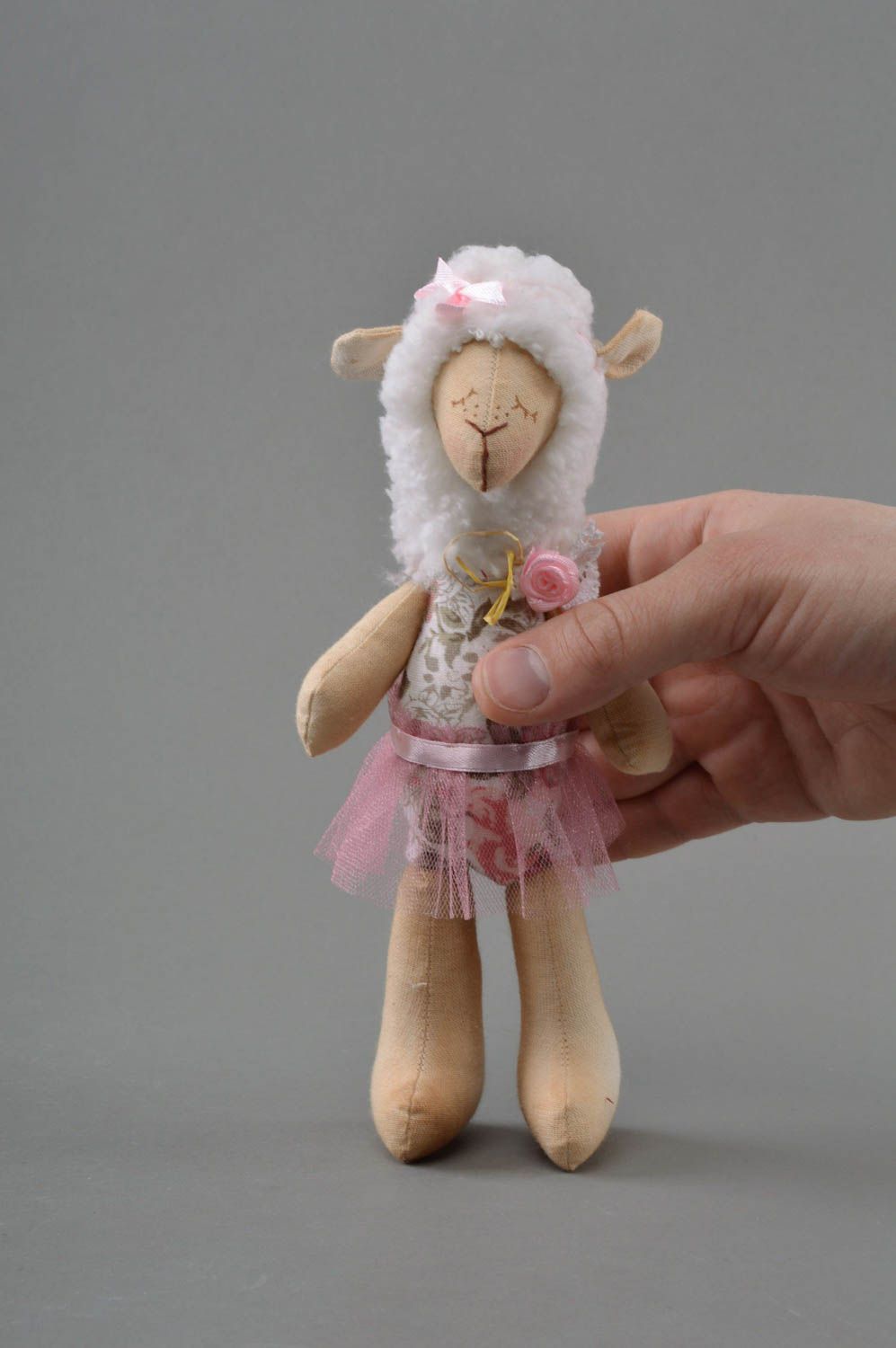 Handmade soft toy lamb designer stuffed toy interior ideas nursery decor photo 3