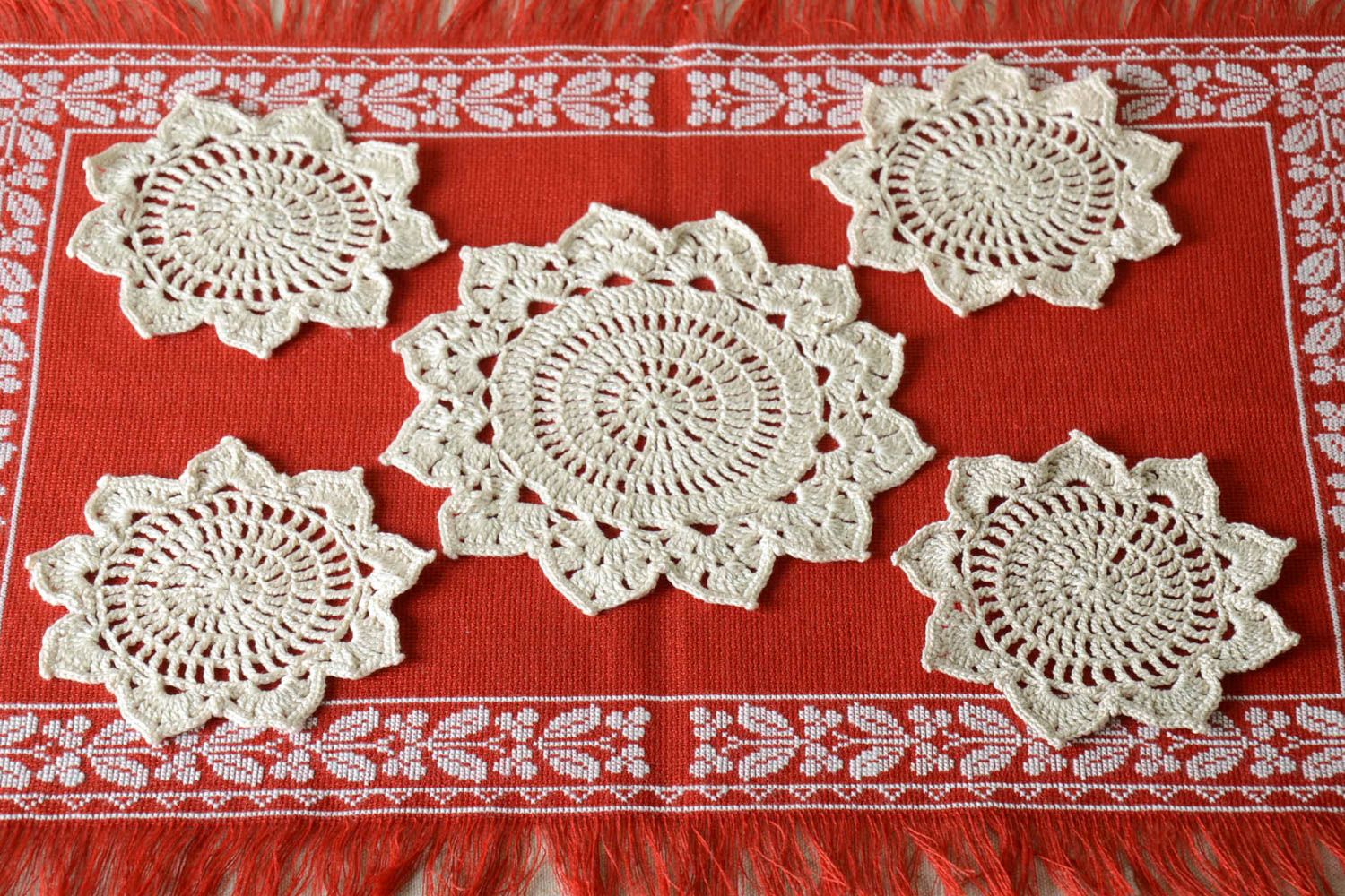 Crochet napkins openwork handmade napkins home decor ideas table napkins photo 1