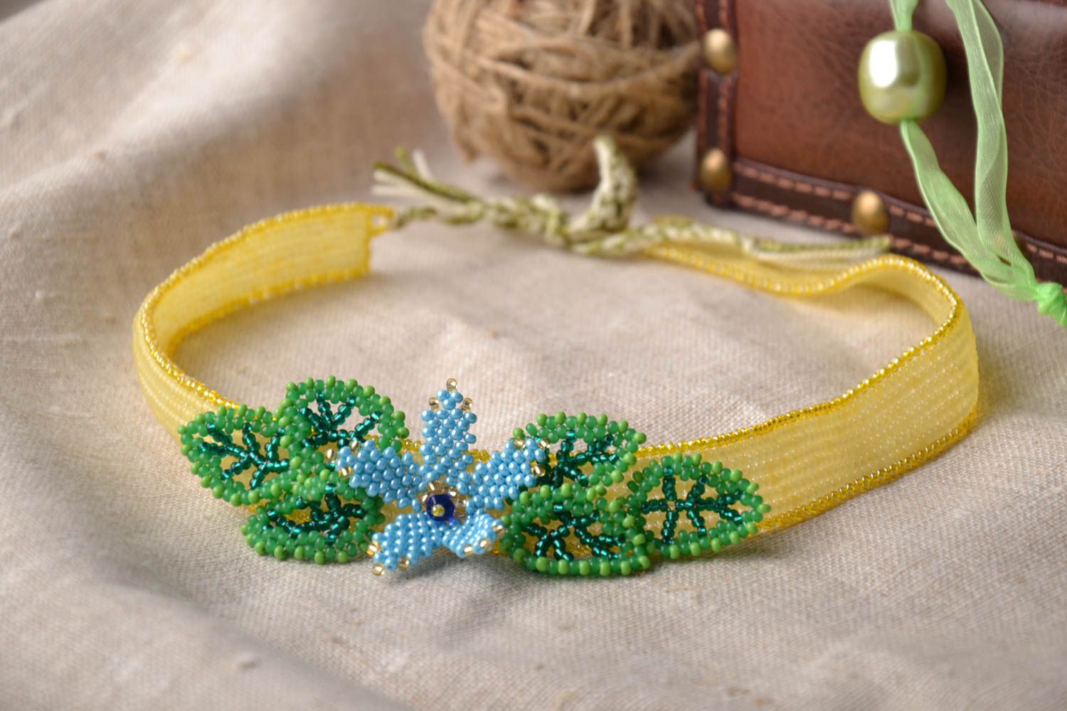 Tender bead woven necklace photo 1