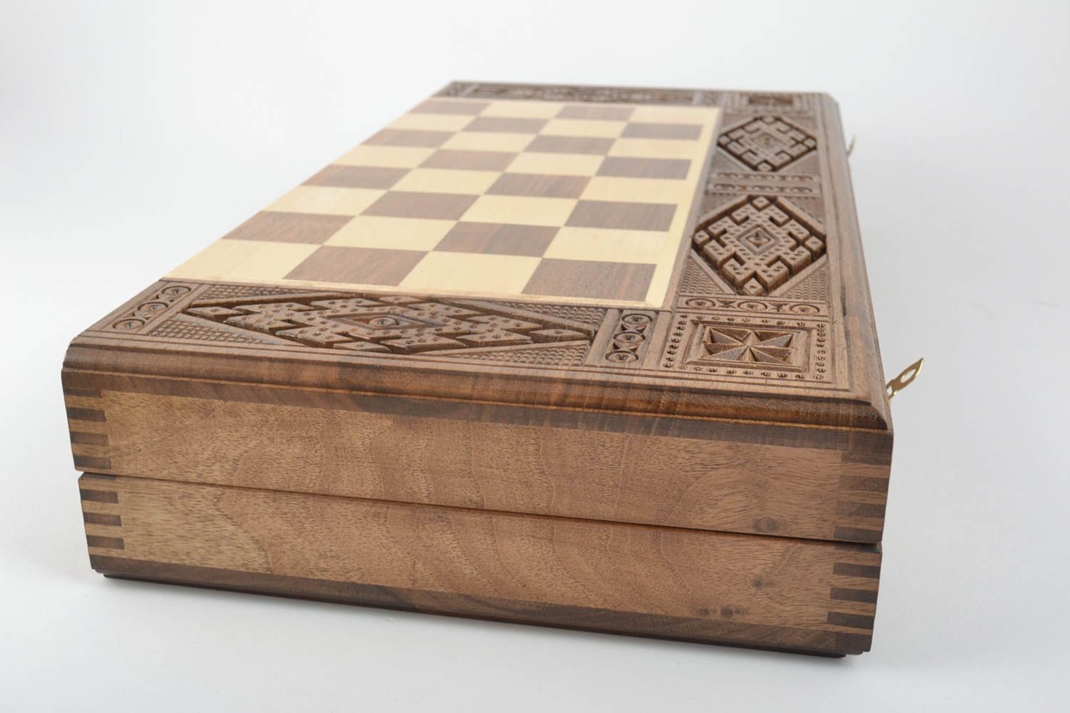 Tablero de ajedrez hecho a mano de madera regalo original elemento decorativo foto 5