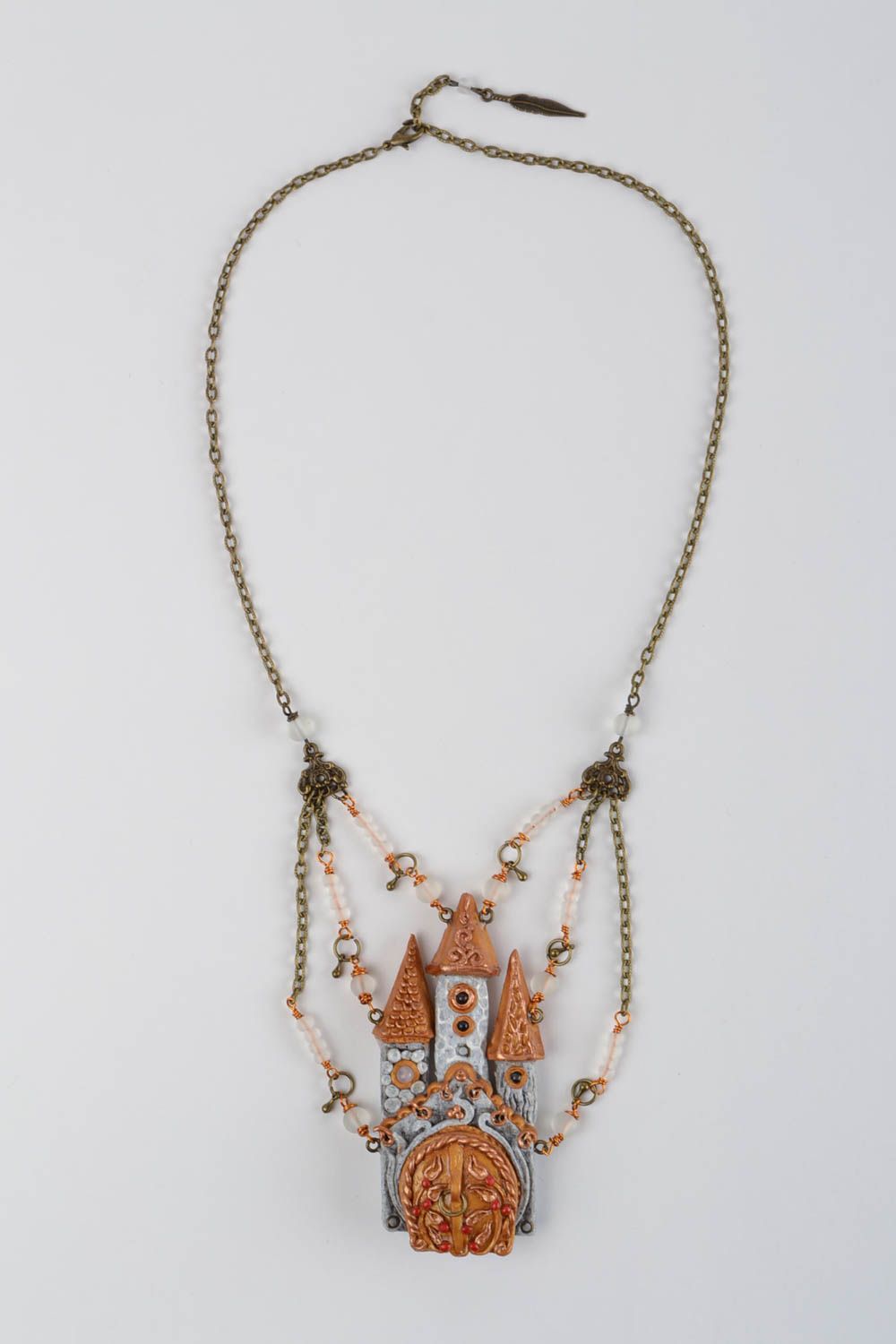 Collana in argilla polimerica fatta a mano accessori originali da donna  foto 7
