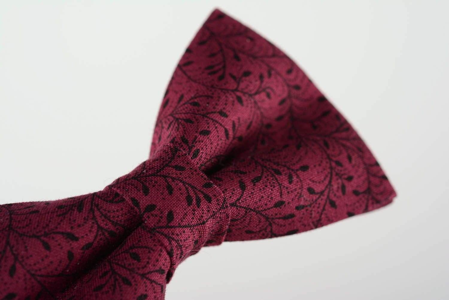 Fabric bow tie Bordeaux photo 4