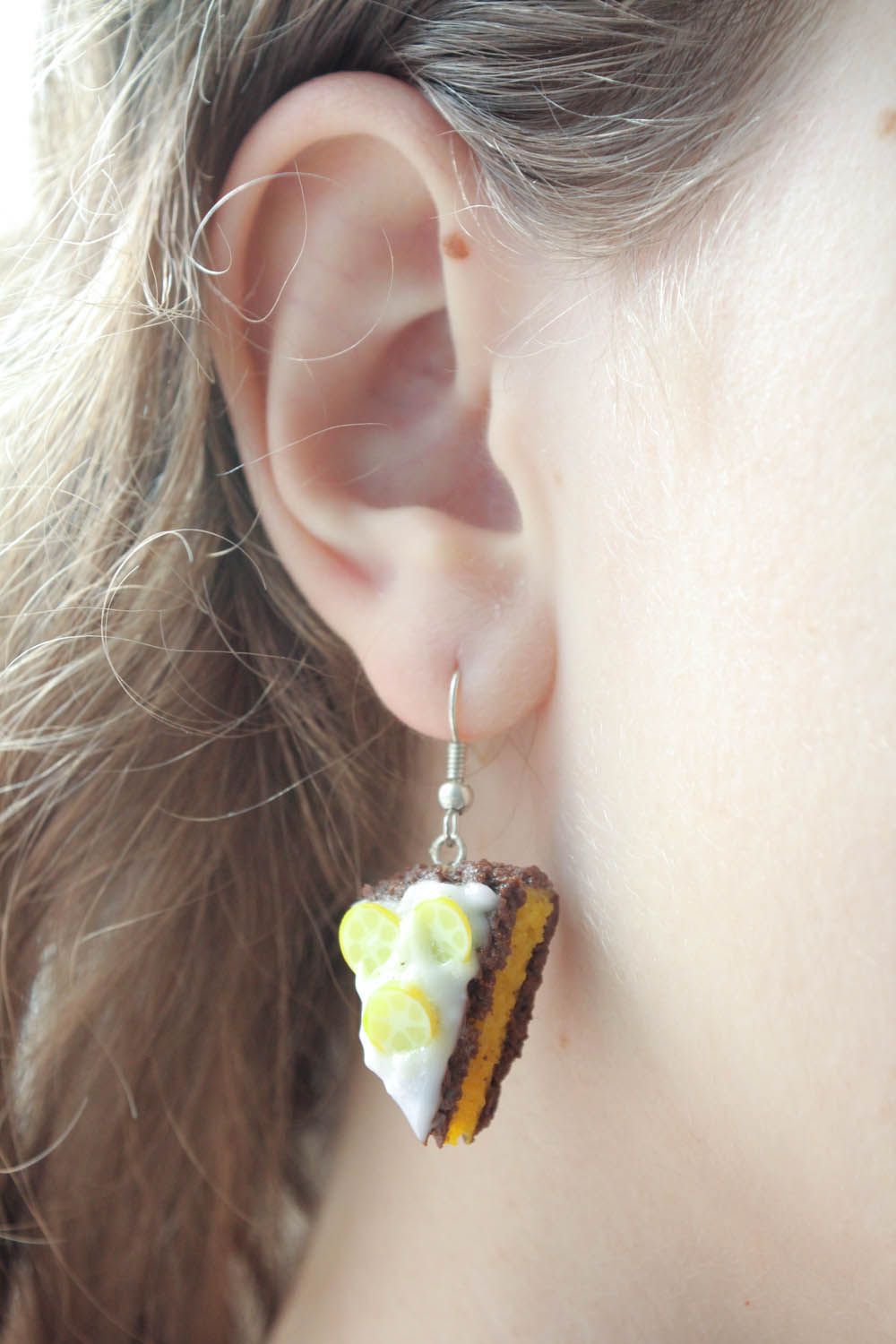 Ohrringe aus Polymerton Kuchen foto 1