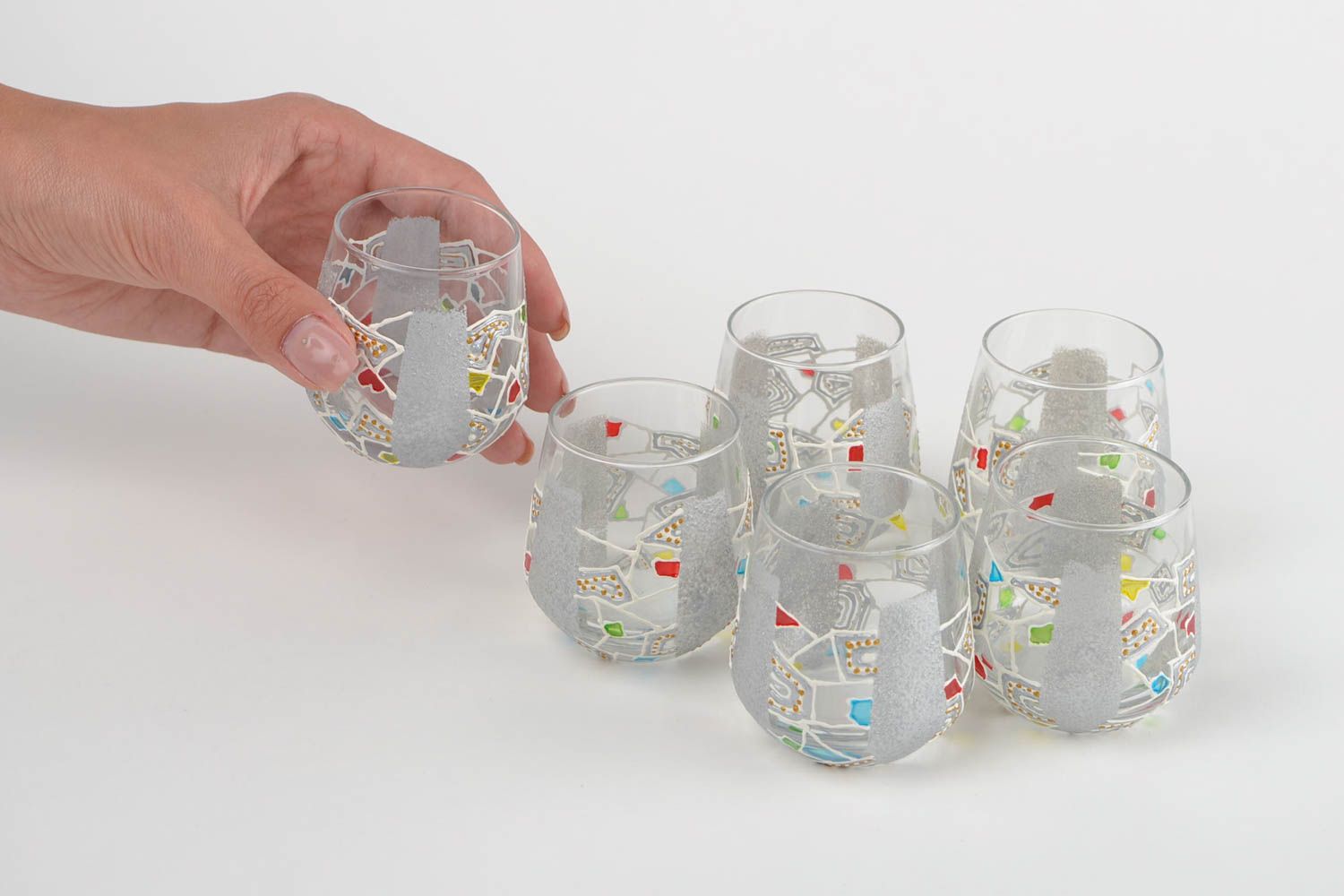 Handmade shot glass drinkware ideas glass ware shot glasses set 6 pieces 85 ml photo 2