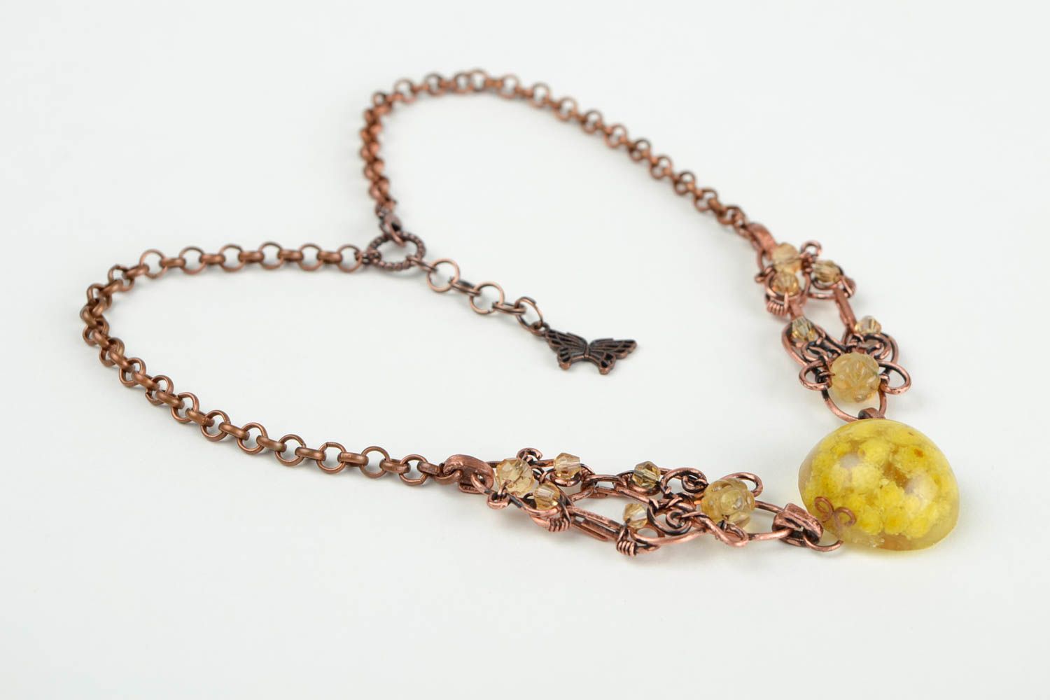 Unusual handmade wire wrap necklace beautiful jewellery metal necklace design photo 3