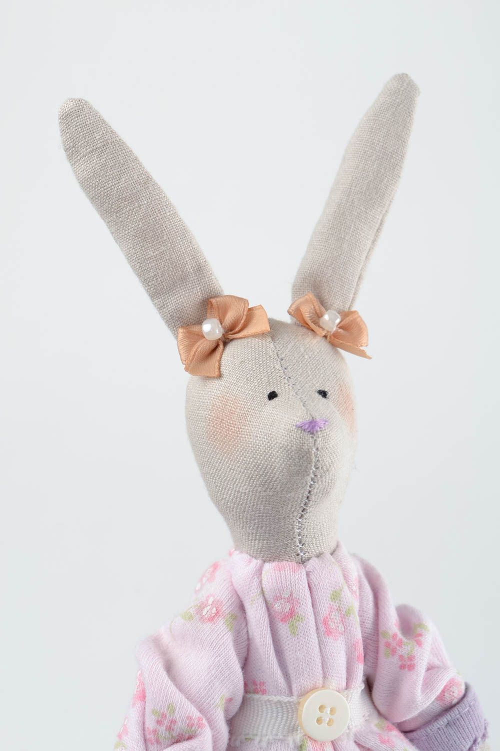 Игрушка заяц авторская игрушка ручной работы из ткани мягкая игрушка для ребенка фото 3