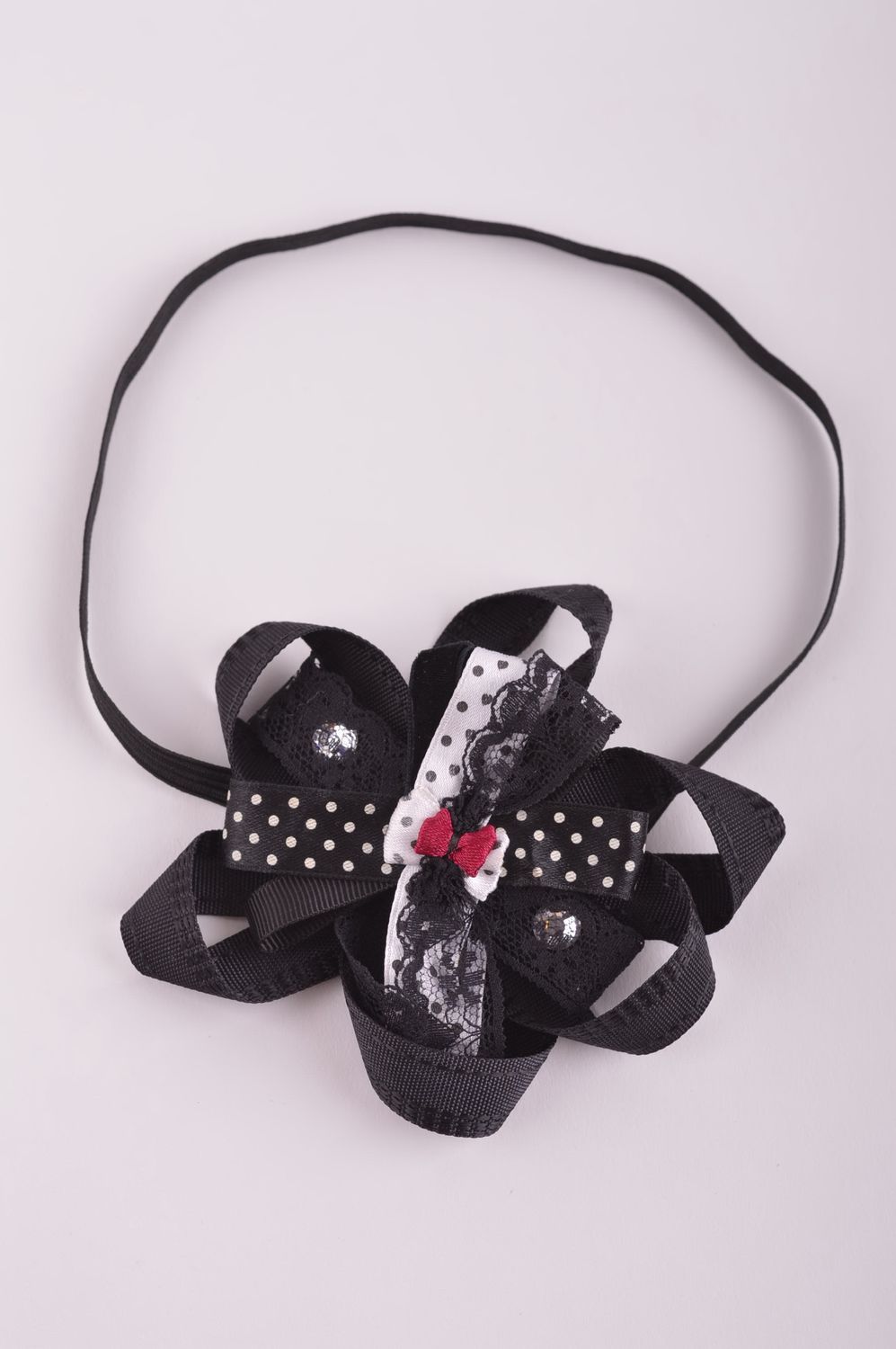 Handmade accessories unusual black hair band stylish beautiful present photo 3