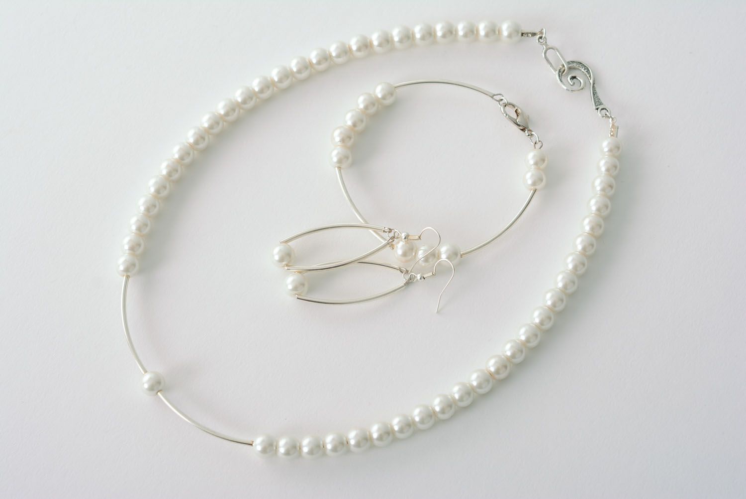 Homemade jewelry set Pearl photo 5