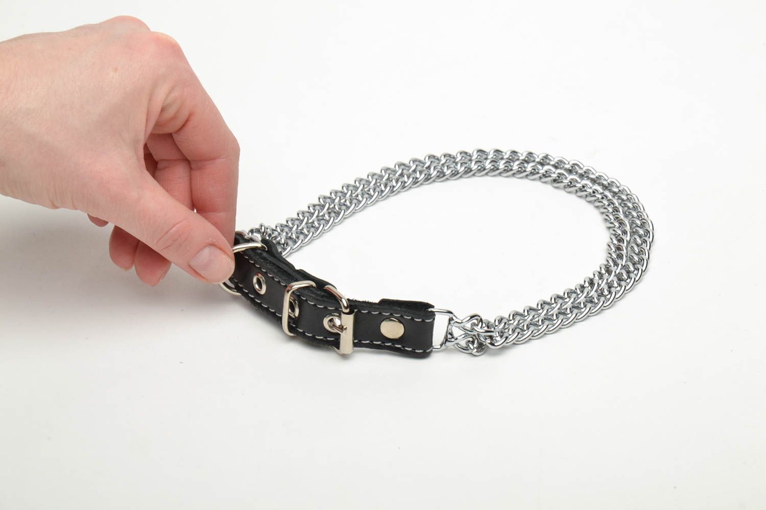 Metall Halsband für Hund in Schwarz foto 5