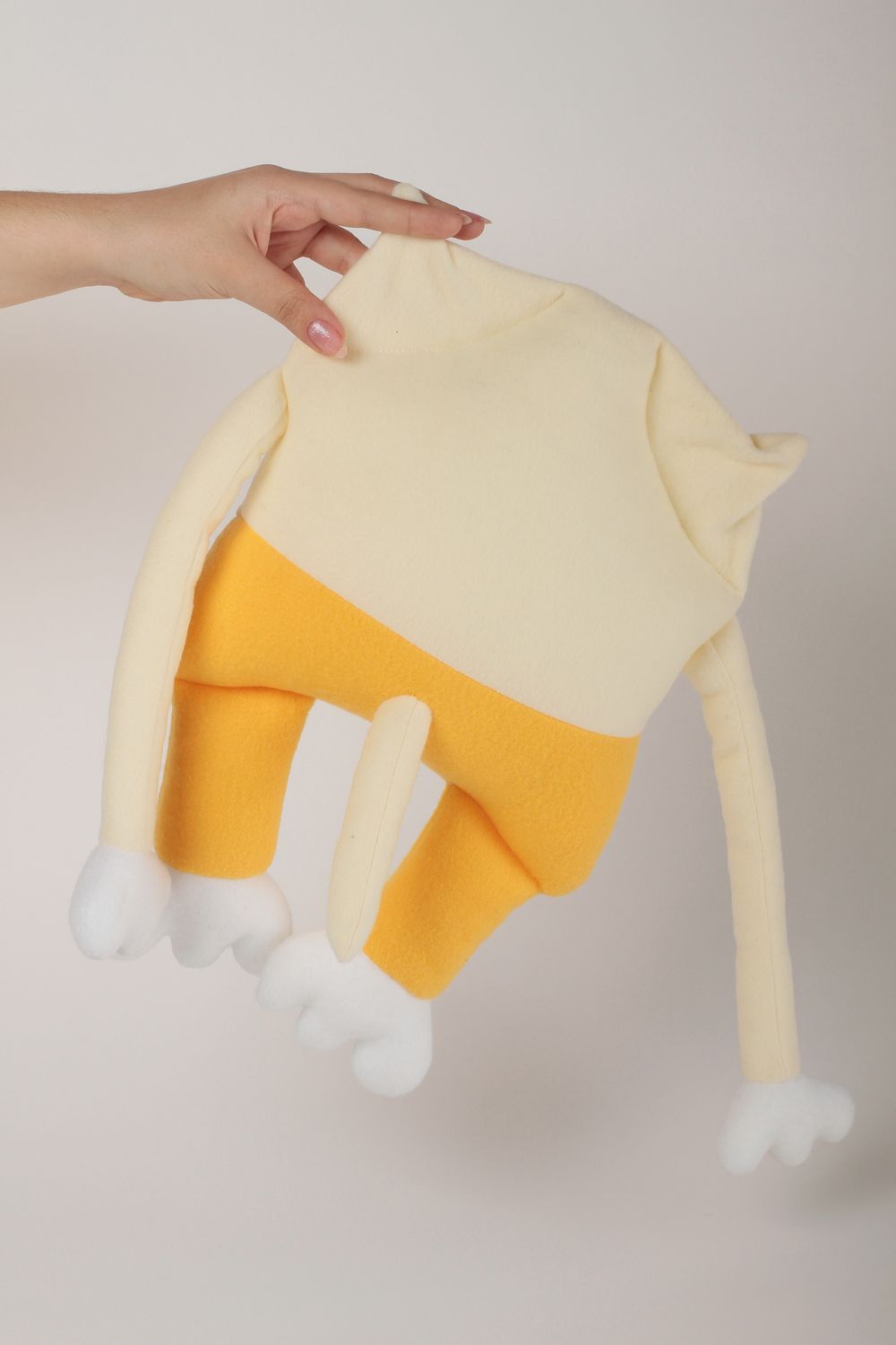 Peluche chat faite main Jouet pour enfant Idée Cadeau original en tissu polaire photo 3