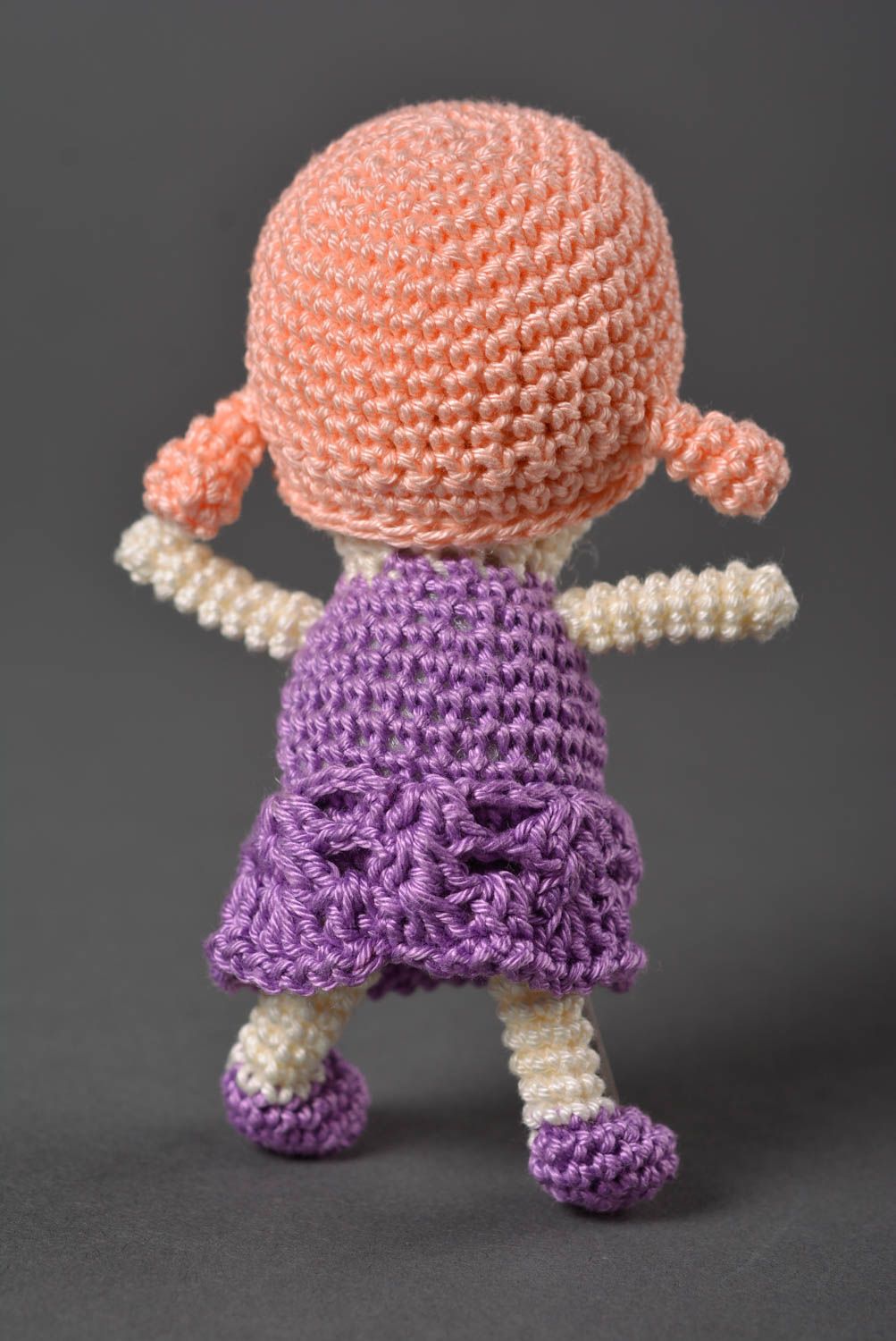 Handmade Designer Puppe Stoff Spielzeug gehäkelte Puppe Mädchen im Kleid foto 4