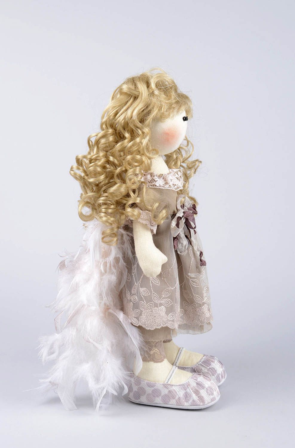 Кукла из ткани кукла ручной работы кукла для малышей мягкая кукла ангелочек фото 3