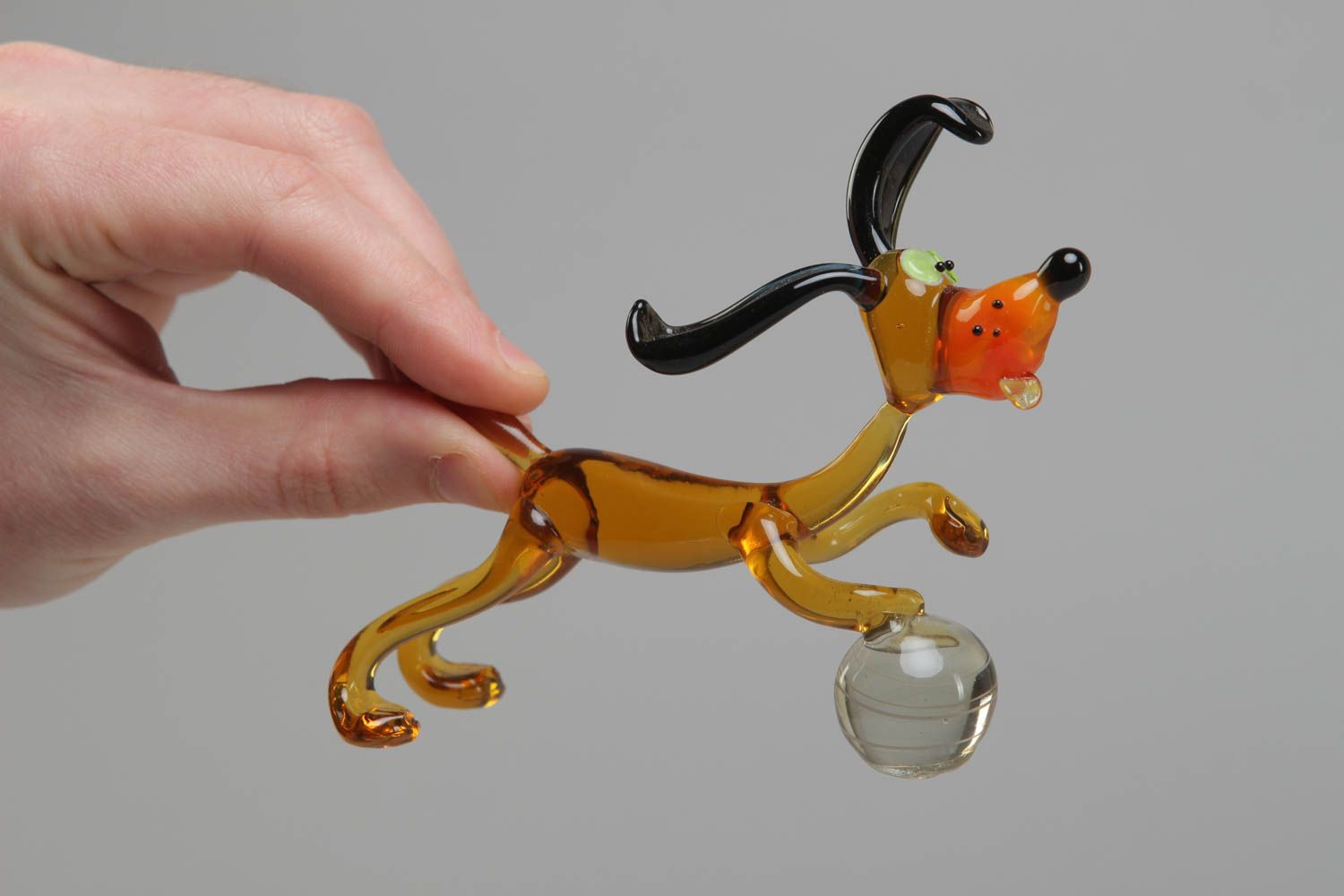 Petite figurine en verre au chalumeau Chien décoration faite main cadeau  photo 4