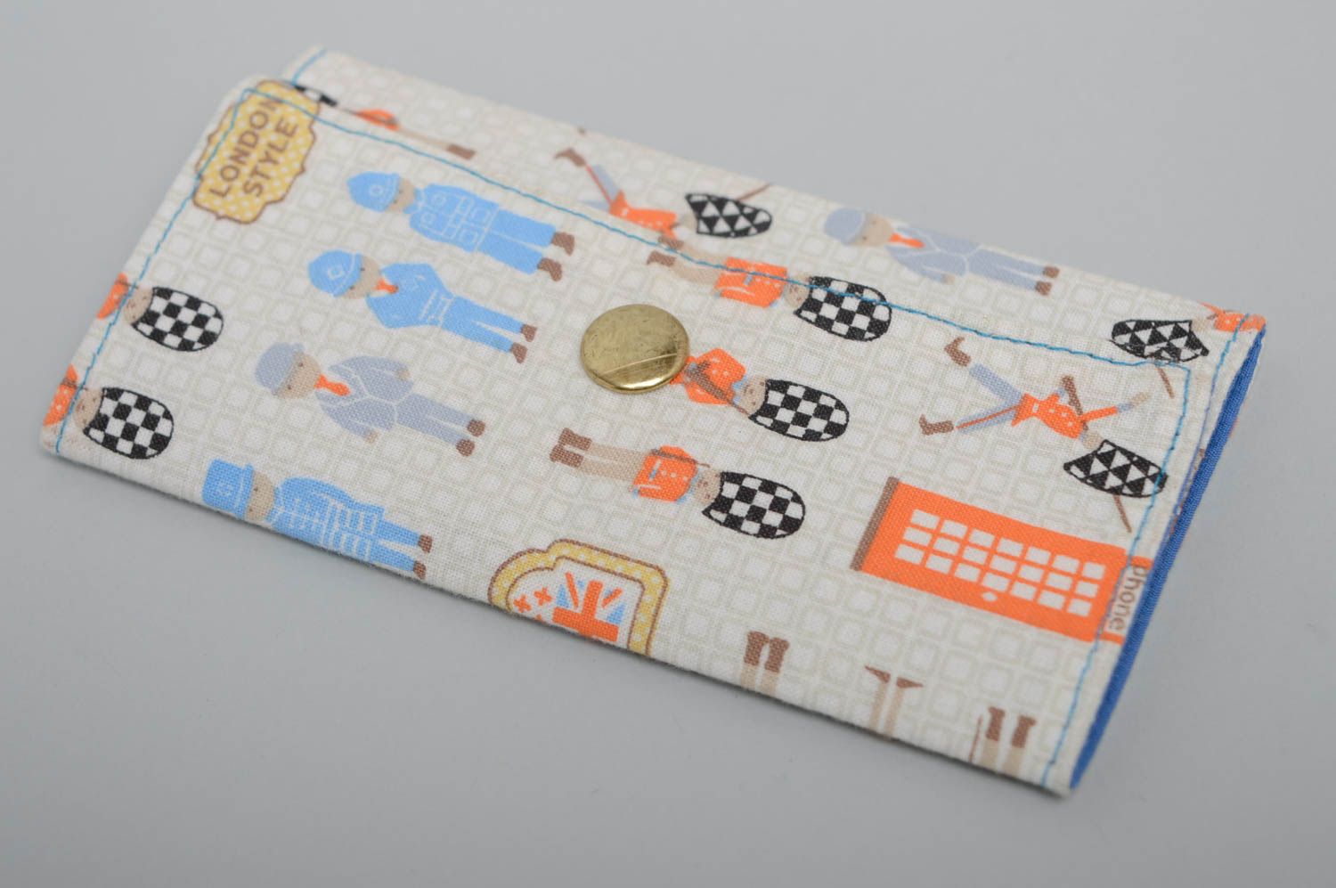 Cotton fabric key holder with interesting pattern photo 1