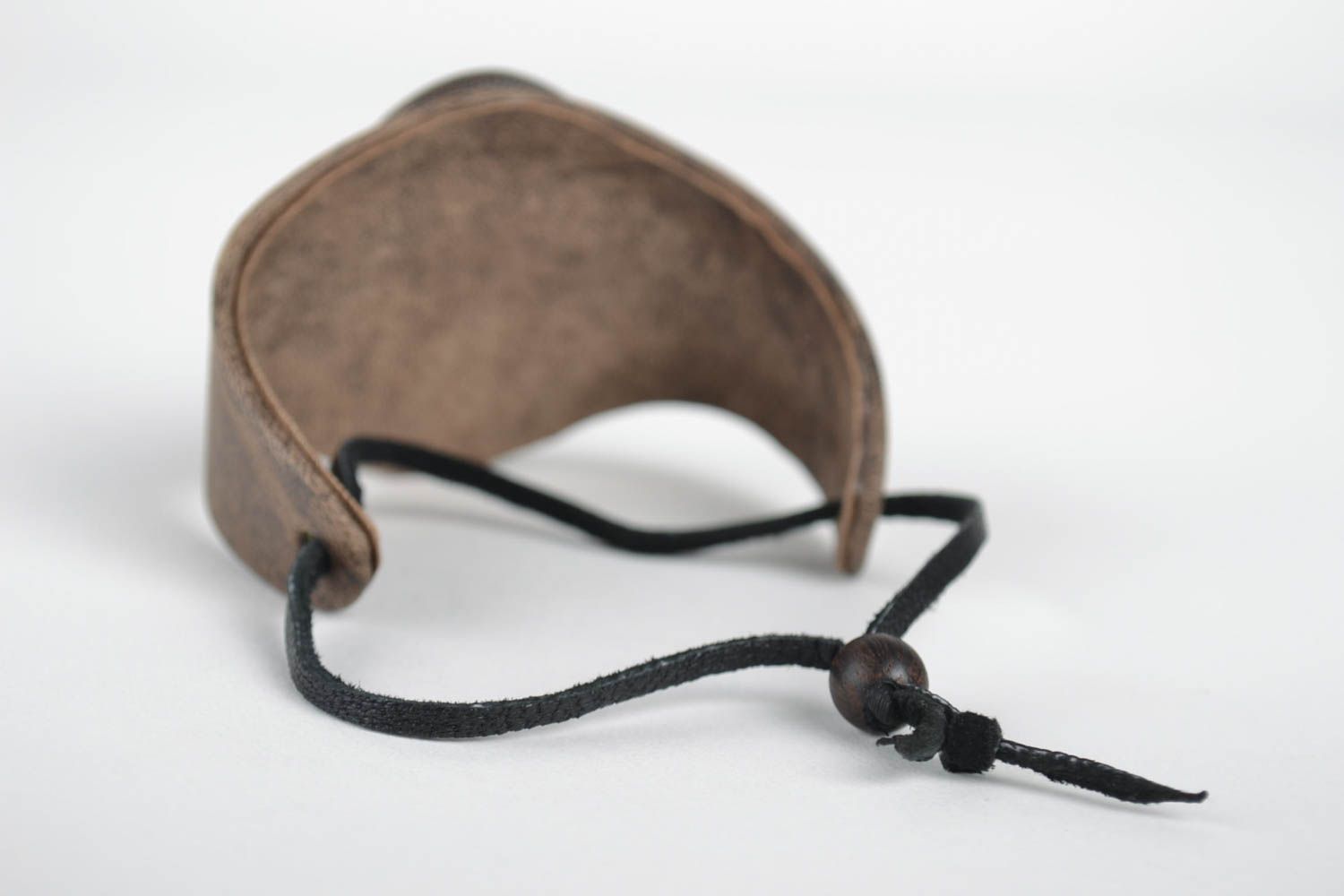 Handmade breites Lederarmband Schmuck für Männer Designer Accessoire braun foto 2