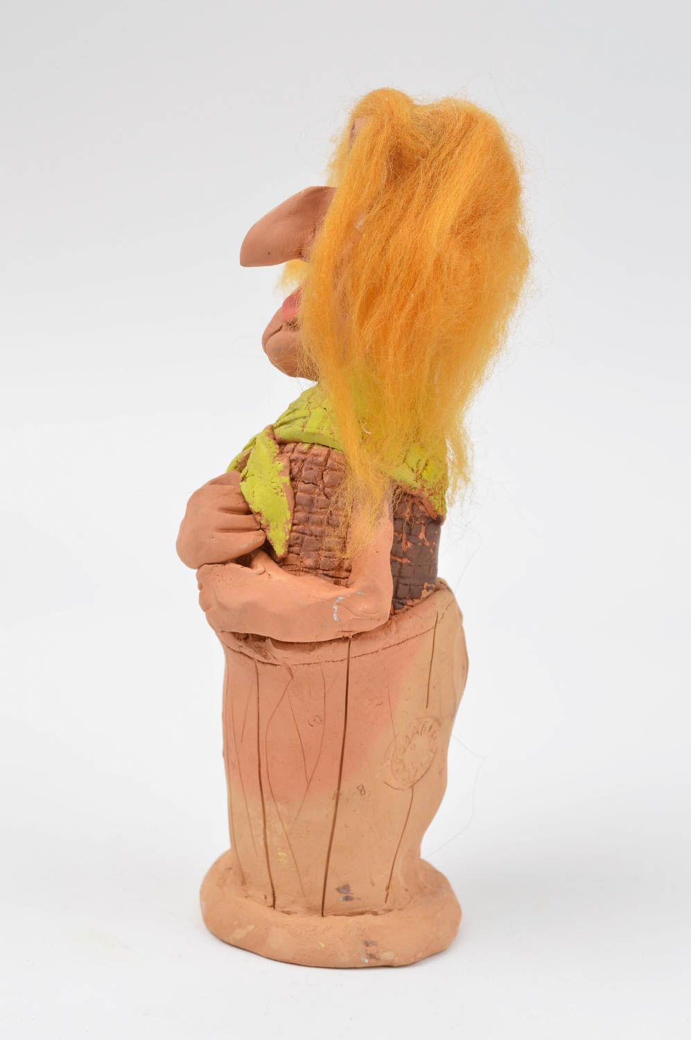 Keramik Deko handmade Figur aus Ton Tier Statue für Interieur Miniatur Figur foto 3