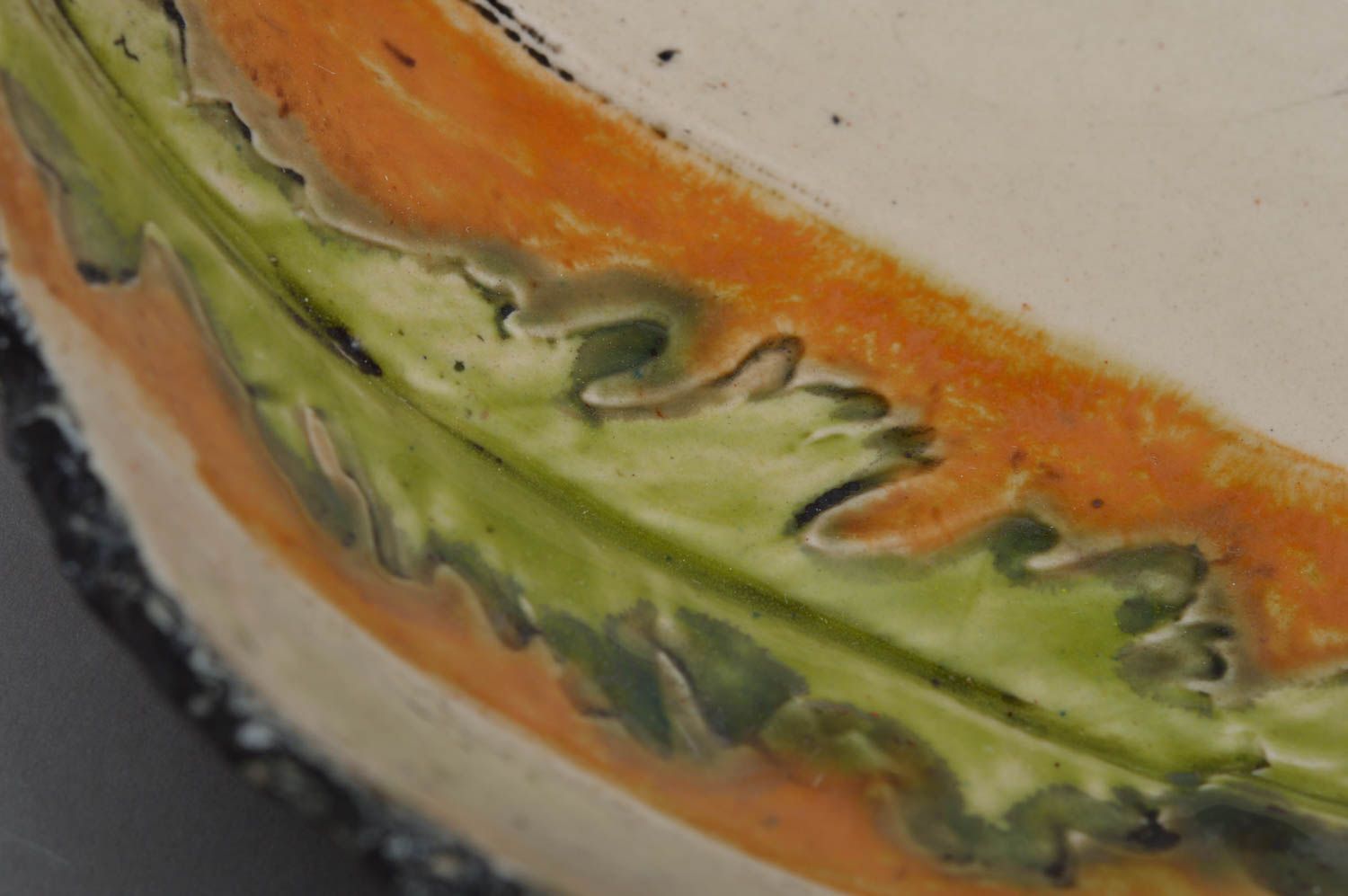 Красочная миска для салата из фарфора ручной работы авторского дизайна  фото 1