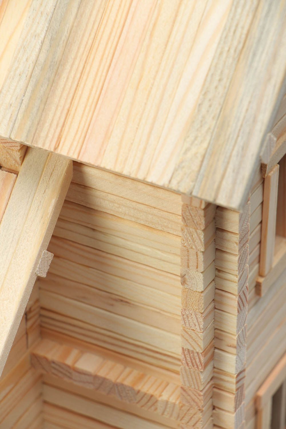 Mecano de madera hecho a mano casita hacienda 445 detalles para niños y adultos foto 4