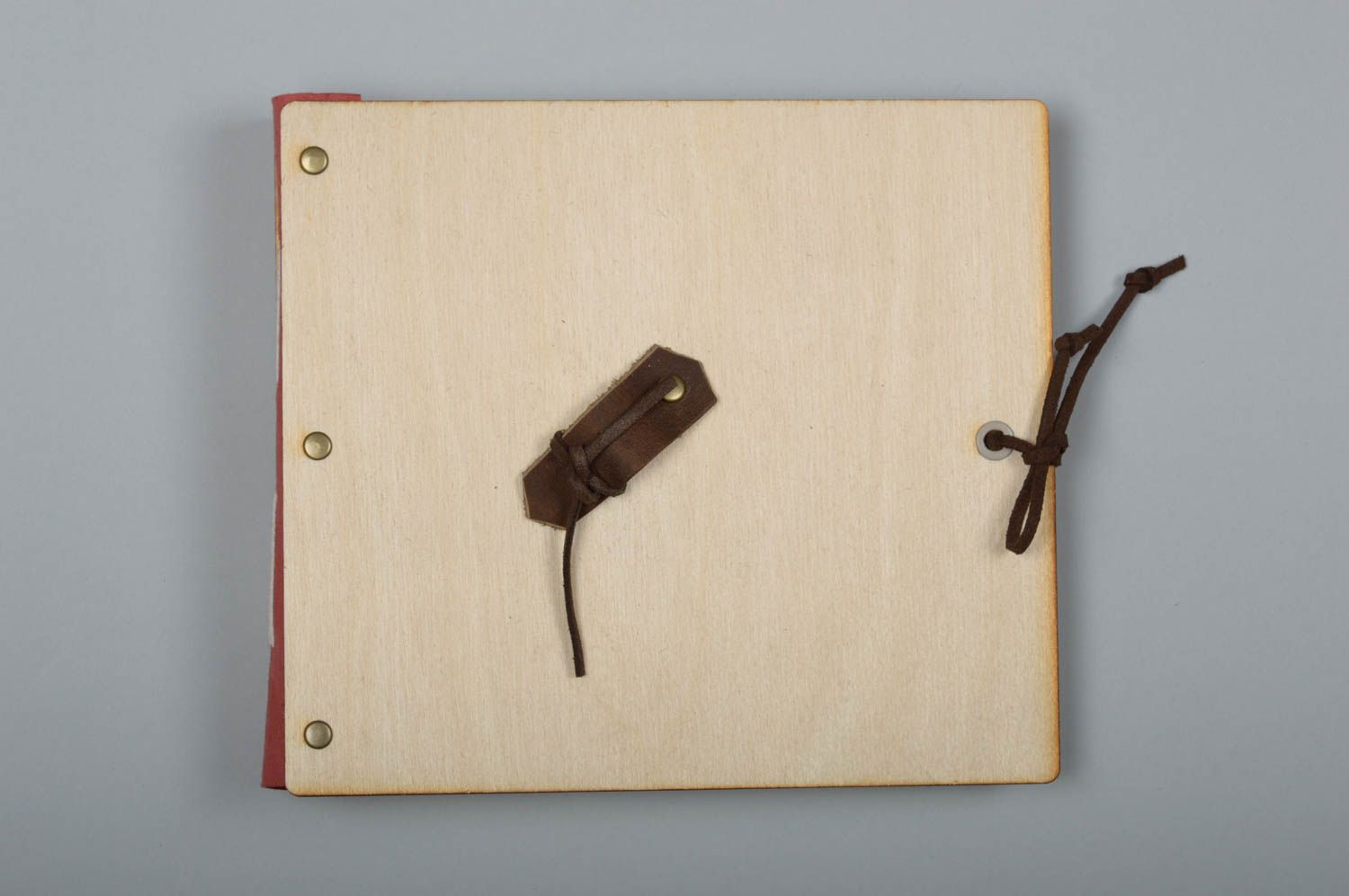 Carnet de notes Agenda fait main Cadeau original contreplaqué bois cuir photo 1