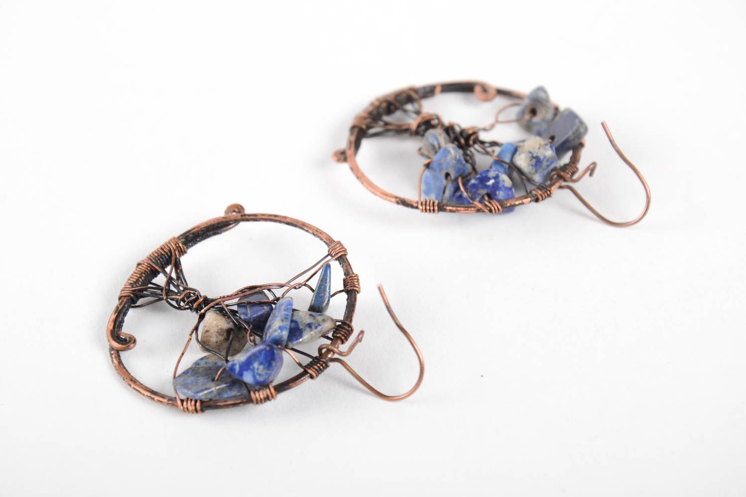 Runde Ohrhänger Frauen handgemachte Kupfer Ohrringe stilvoller Mode Schmuck foto 3