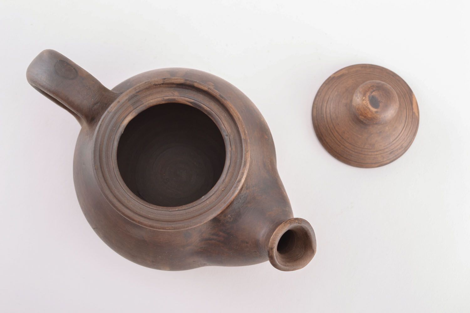Tetera de cerámica con tapa hecha a mano menaje de cocina vajilla moderna foto 2