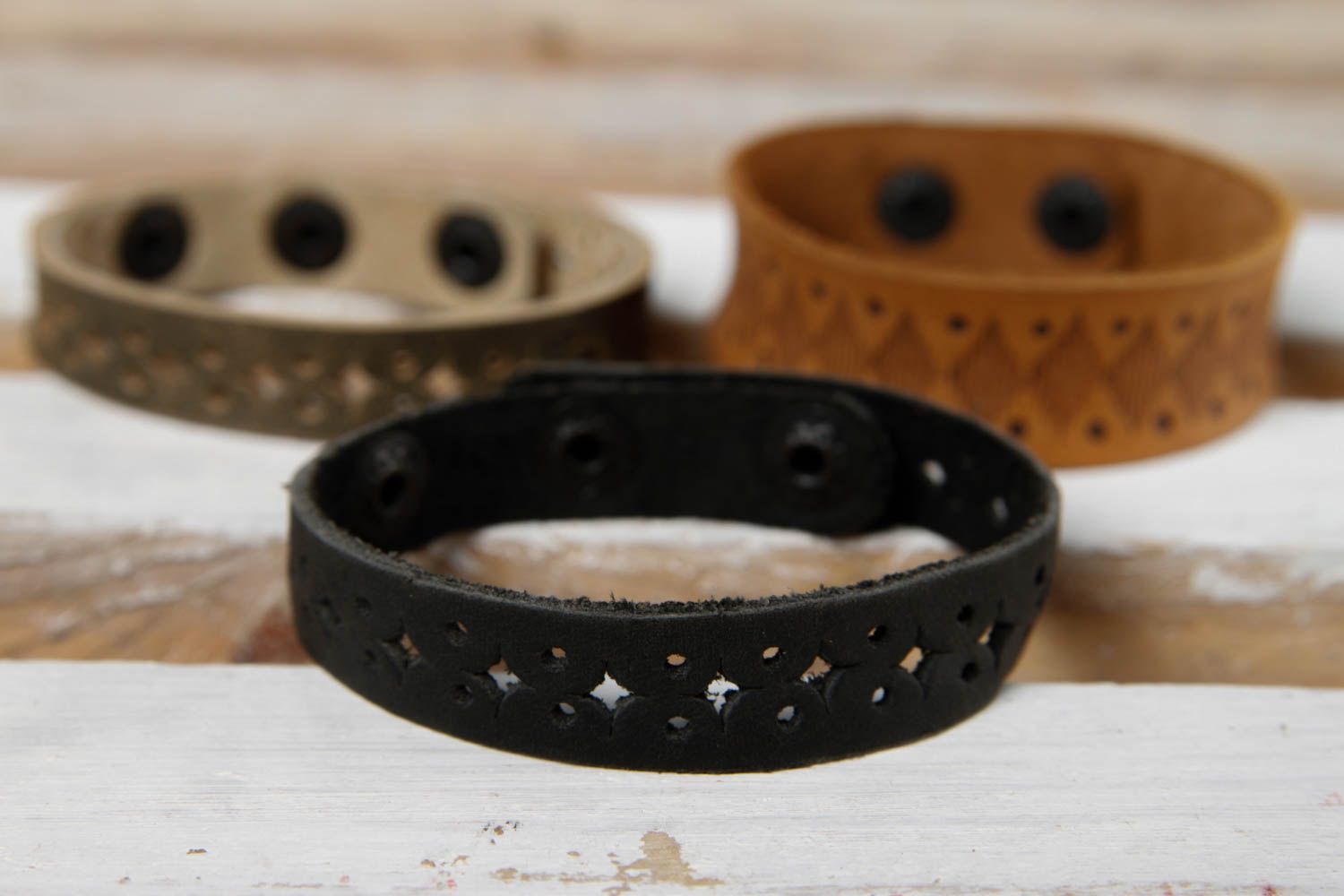 Stylish handmade leather bracelet fashion accessories artisan jewelry designs photo 1