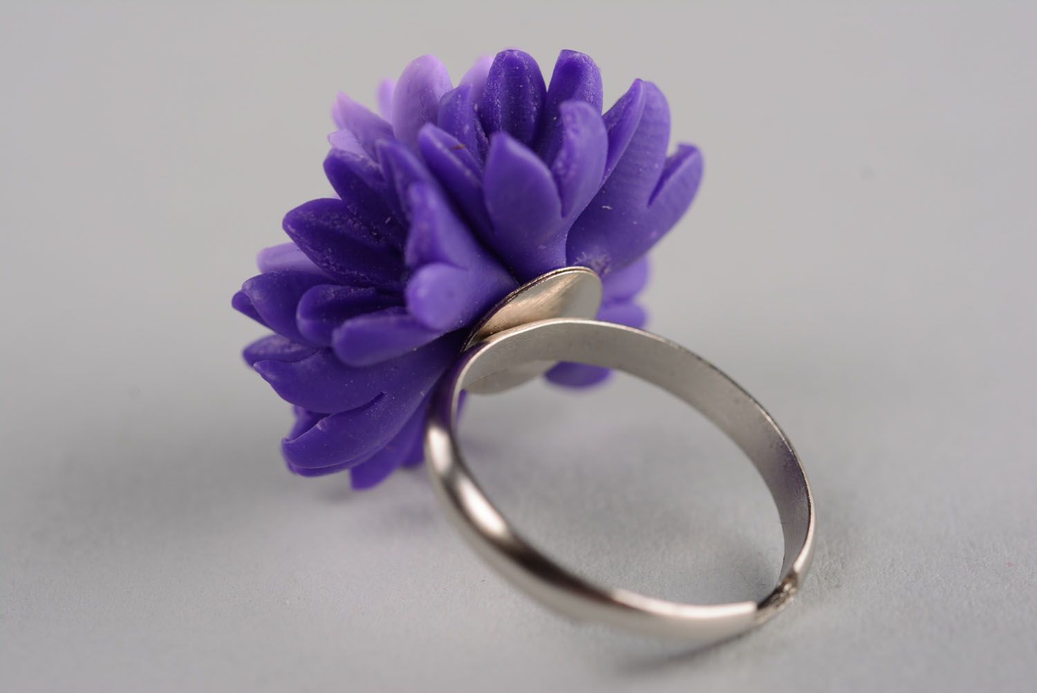 Polymer clay ring Lilac photo 5