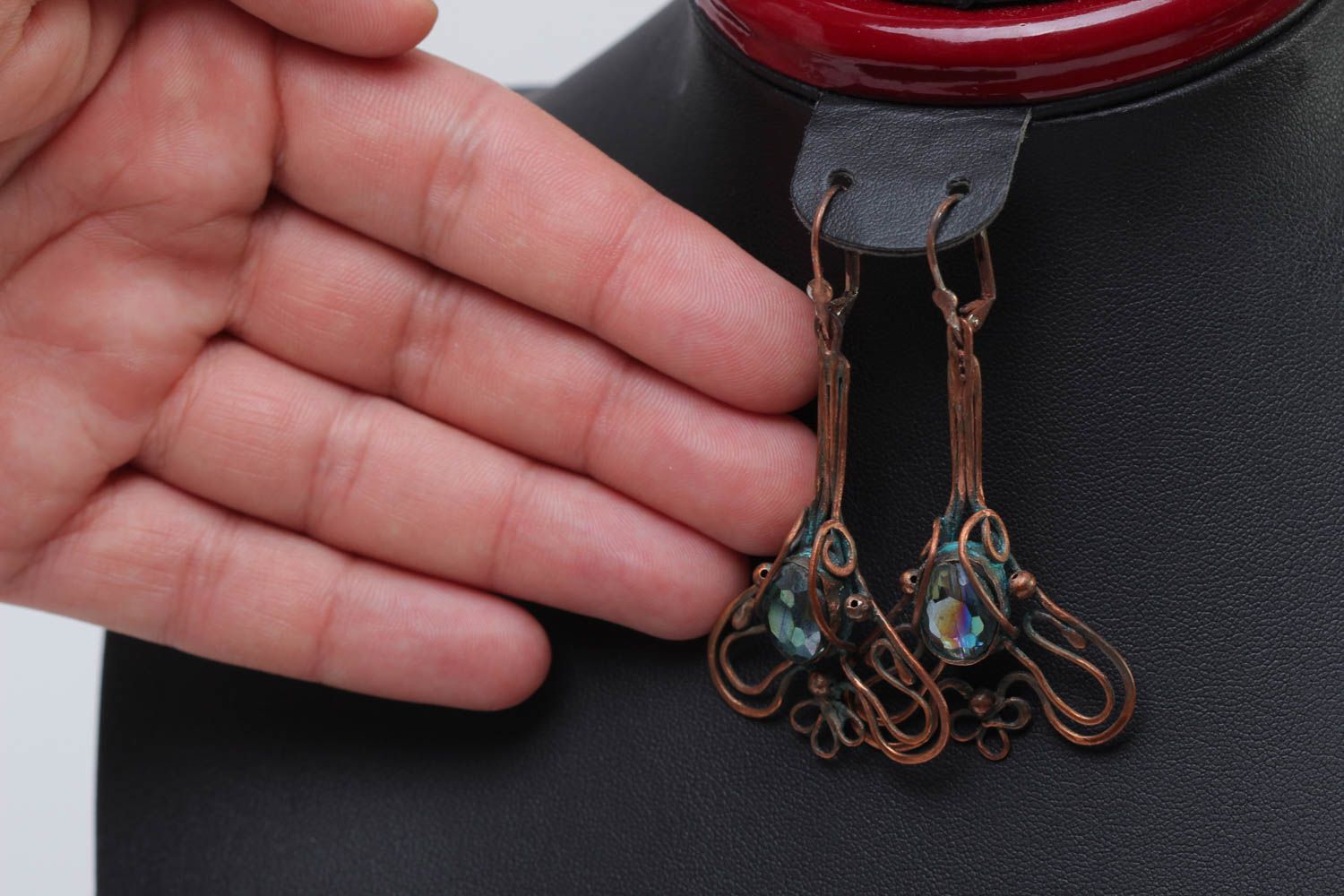 Ohrringe für Damen Handmade Ohrringe ausgefallener Ohrschmuck Metall Ohrringe foto 5