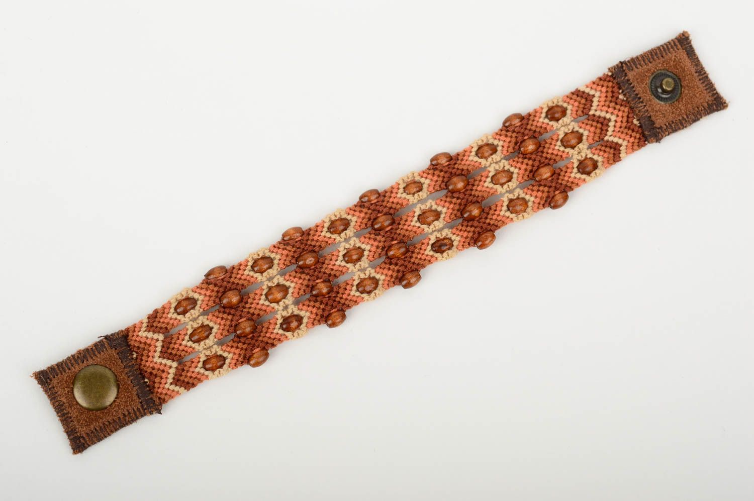 Модный браслет ручной работы браслет макраме коричневый аксессуар макраме фото 2