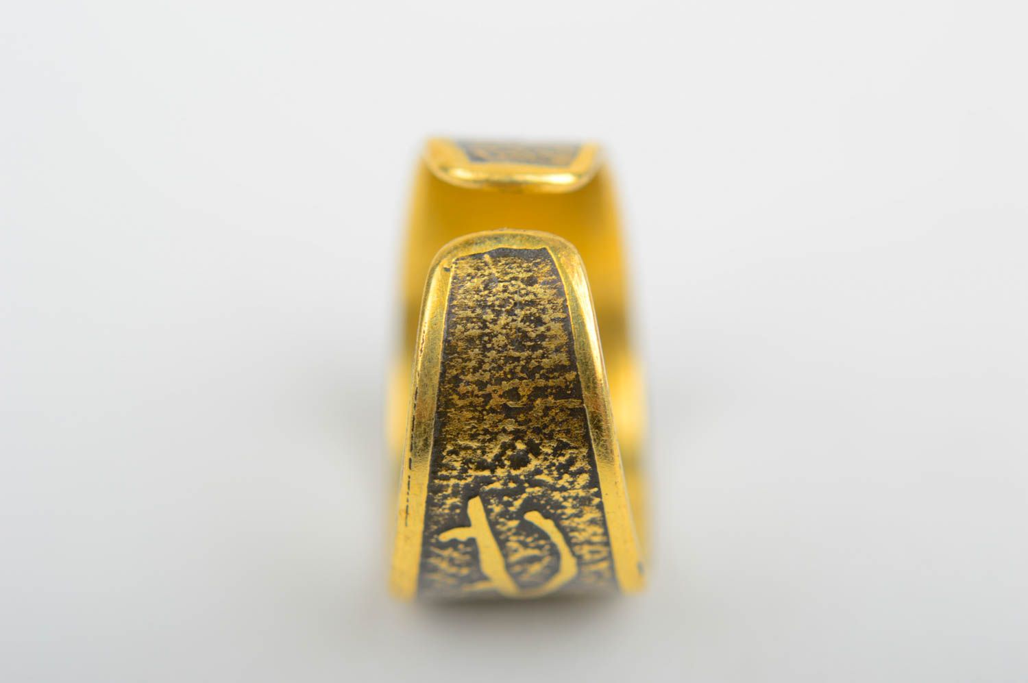 Handmade brass designer ring unusual metal accessory massive cute ring photo 4