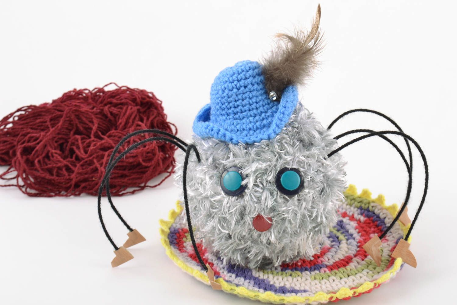 Jouet mou amigurumi tricoté en fils de laine fait main pour enfant Araignée photo 1
