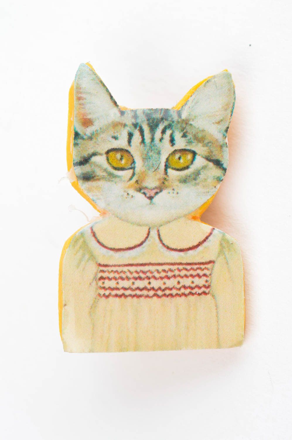 Broche hecho a mano con forma de gata bonita accesorio de moda regalo original foto 3