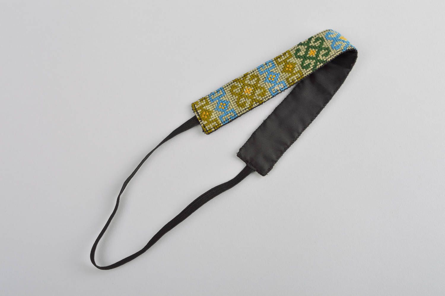 Handmade designer headband unusual accessory for hair embroidered headband photo 2
