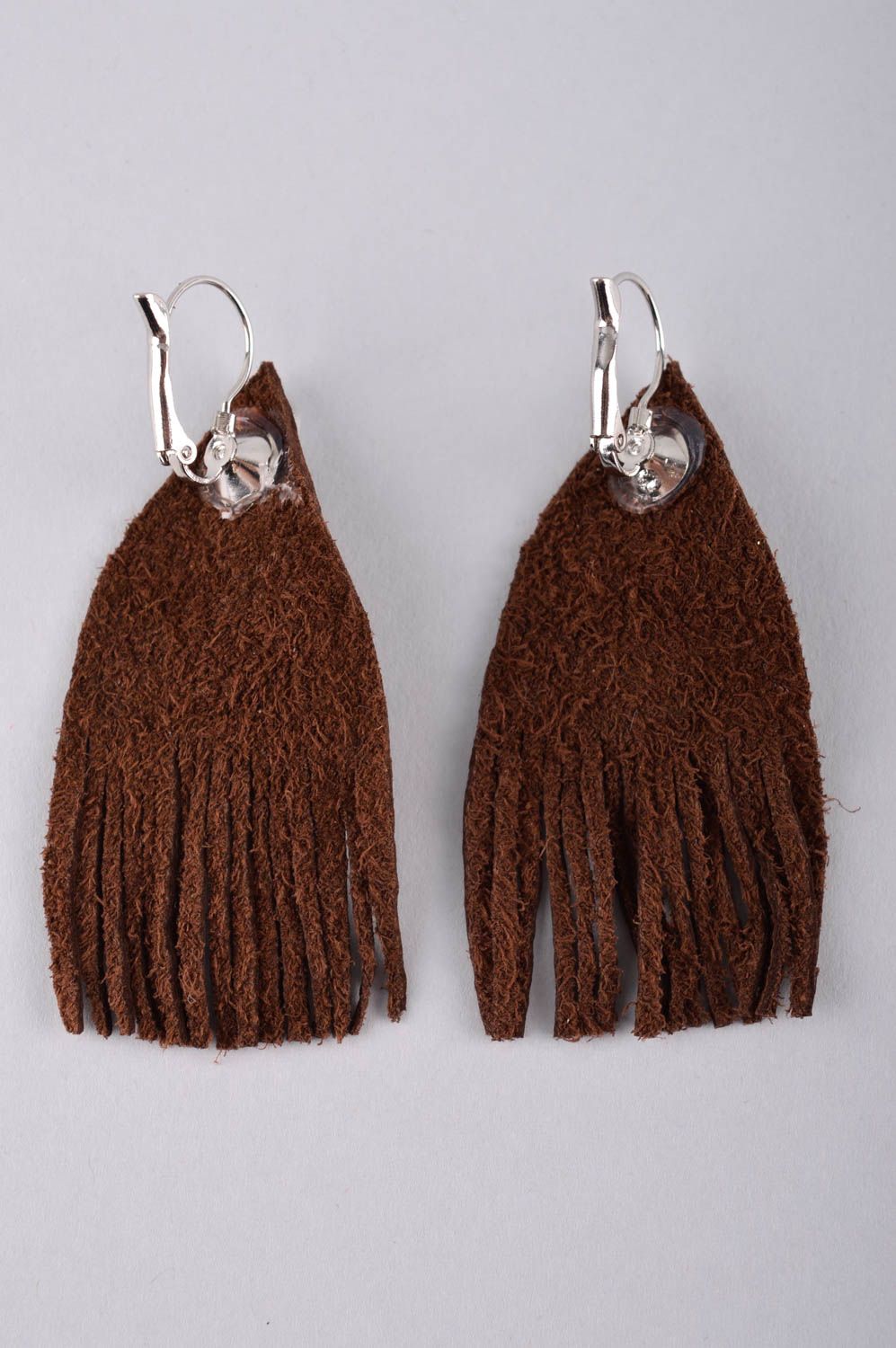 Handmade earrings leather earrings designer accessory unusual jewelry gift ideas photo 4