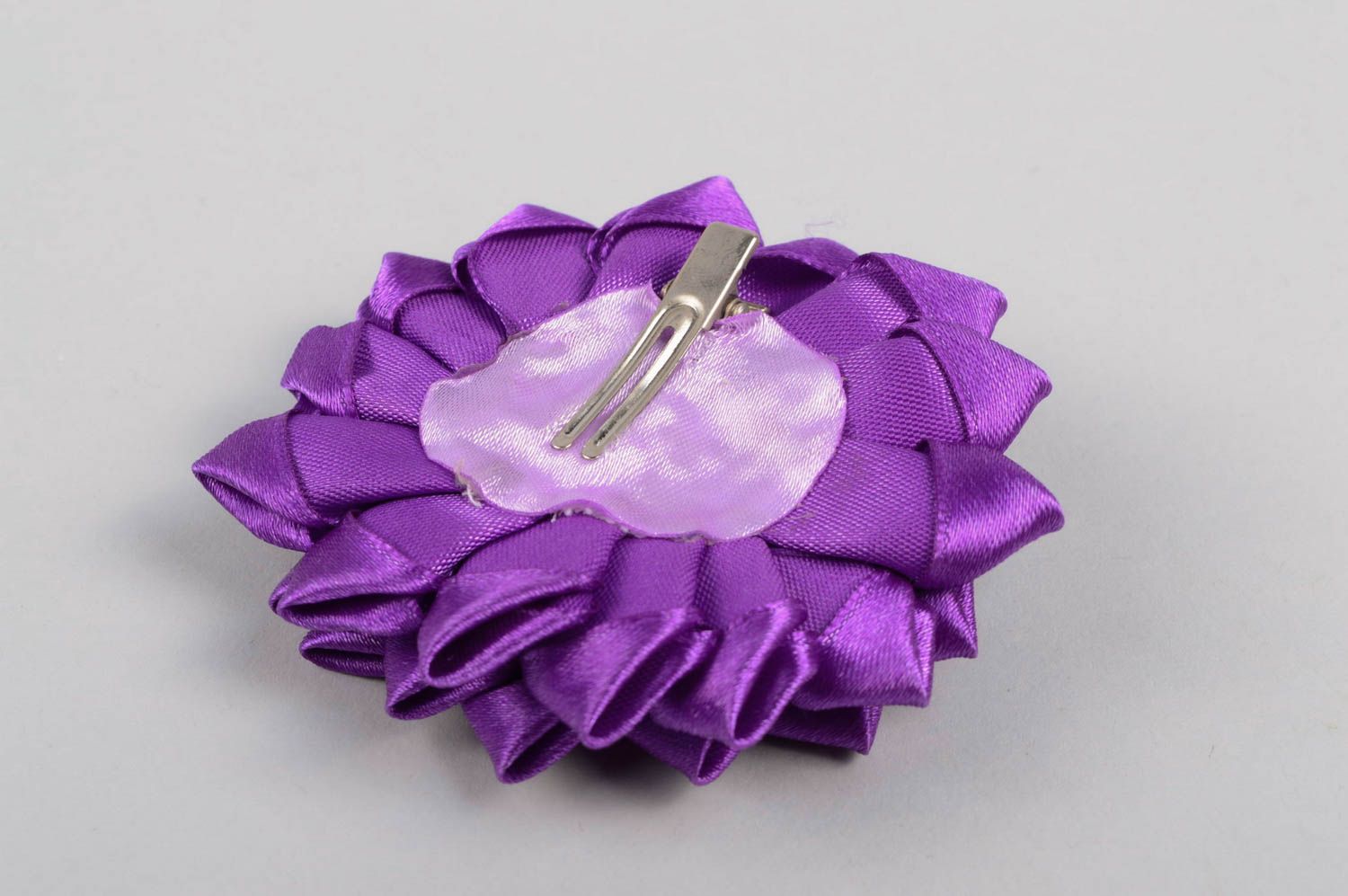 Pince cheveux fleur Accessoire coiffure fait main violet Cadeau pour fille photo 4