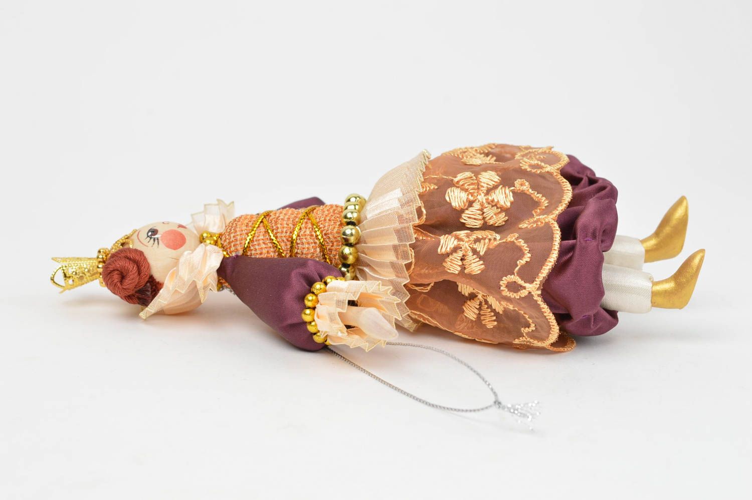 Künstlerische Puppe aus Textil für Interieur Dekor grell schön handgeschaffen foto 3