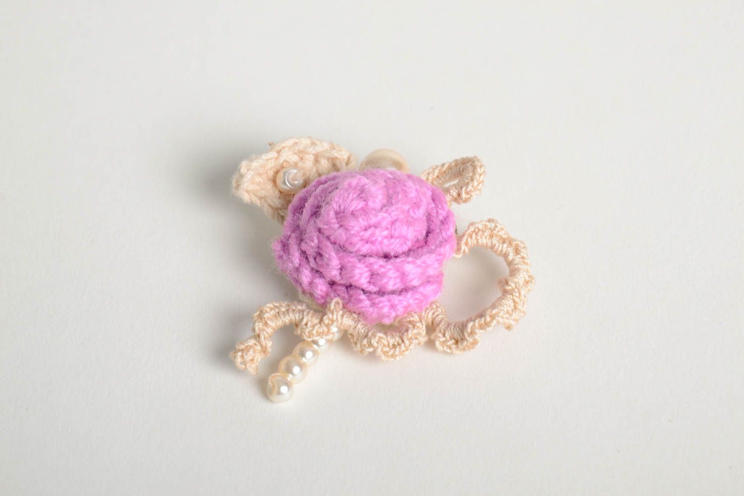 Fabric brooch handmade crocheted brooch textile brooches designer accessories photo 3