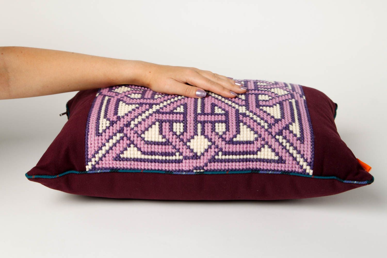 Диванная подушка ручной работы подушка на диван декоративная подушка стильная фото 2