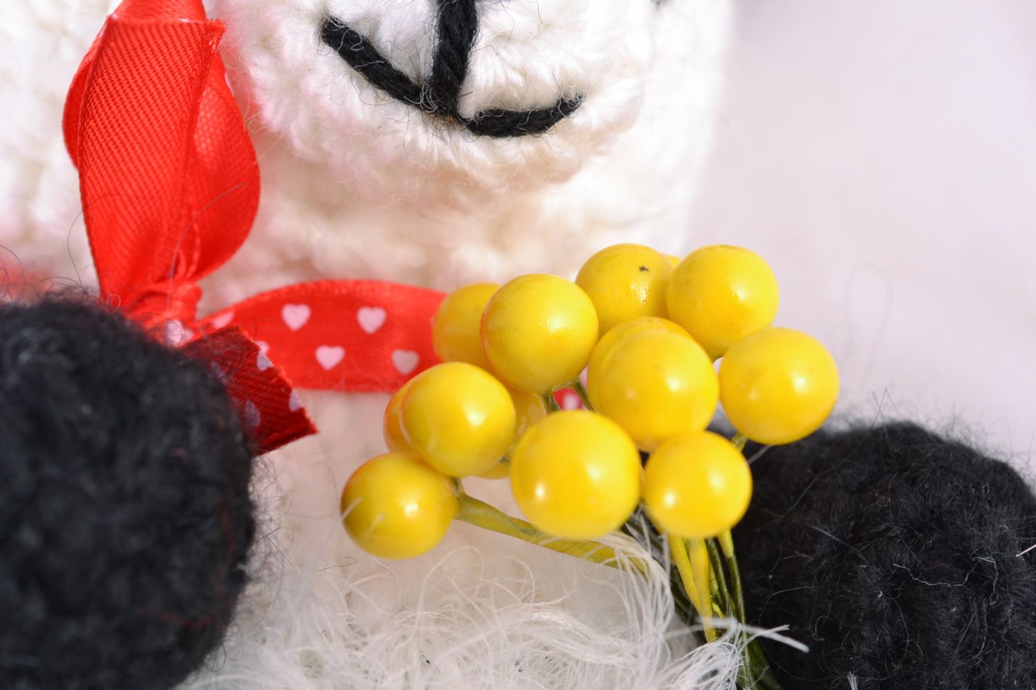 Panda carina a maglia fatta a mano pupazzo morbido da bambini a uncinetto foto 3