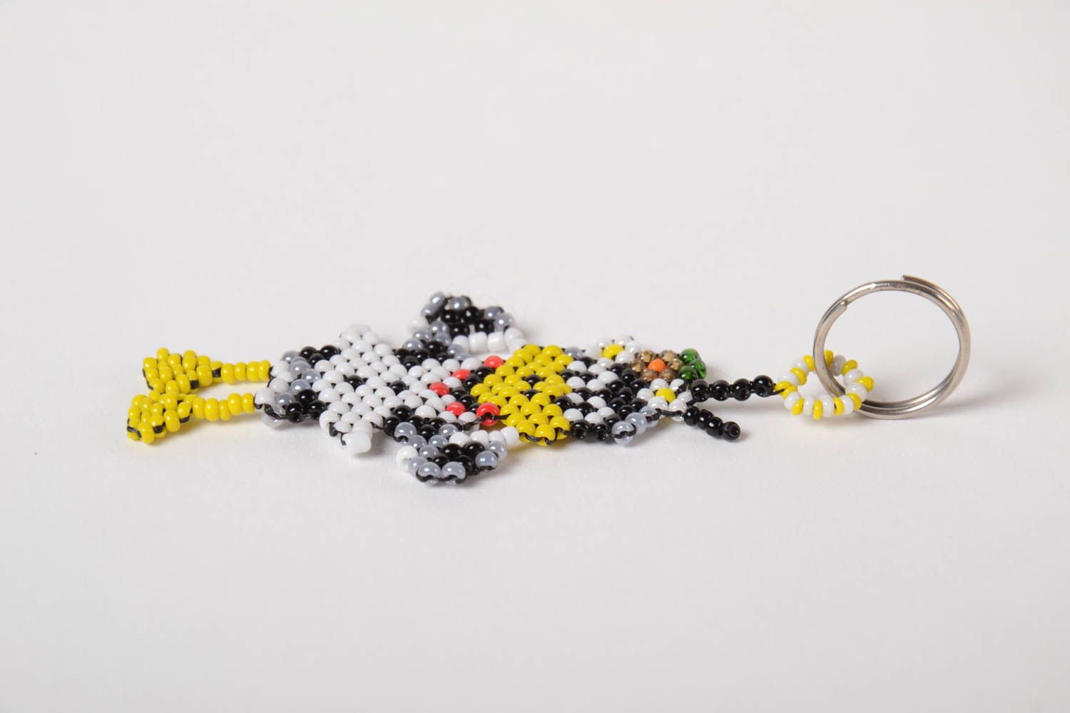Handmade unusual keychain beaded designer souvenir stylish accessory for keys photo 5