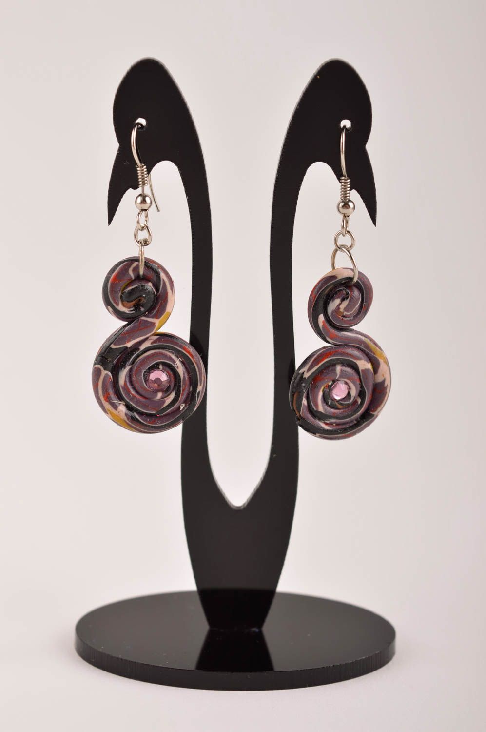 Handmade earrings unusual earrings polymer clay jewelry designer accessory photo 2