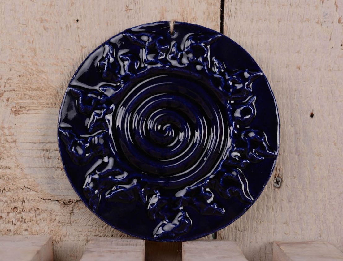 Dekorativer Wandteller aus Keramik Spirale foto 1