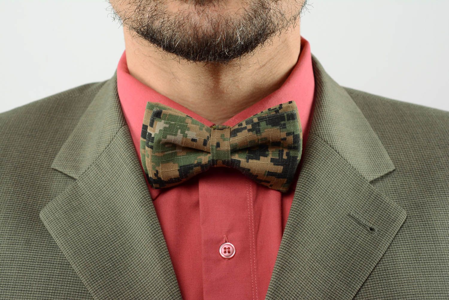Textile bow tie Camouflage photo 1