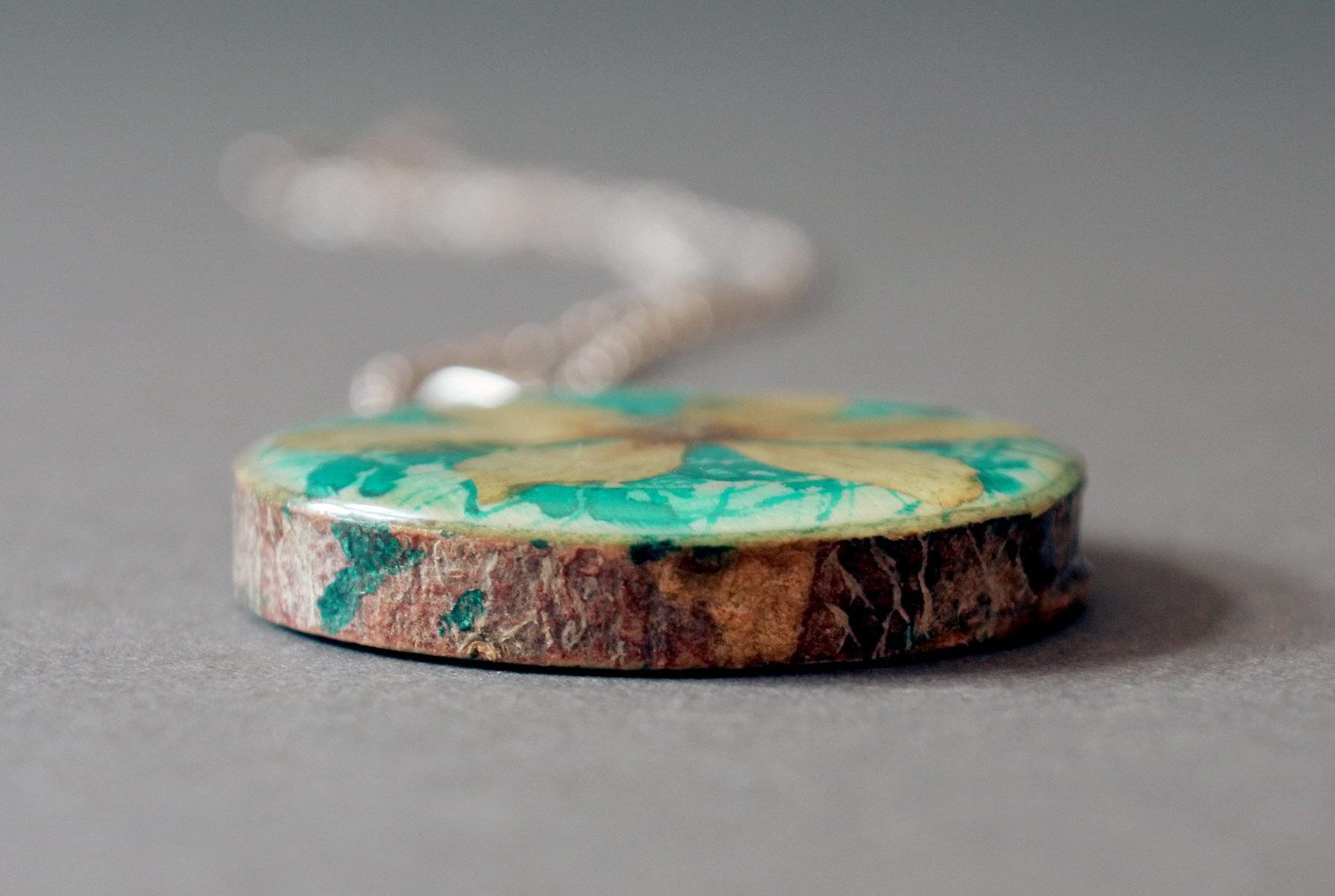 Pendant made from pine wood photo 1