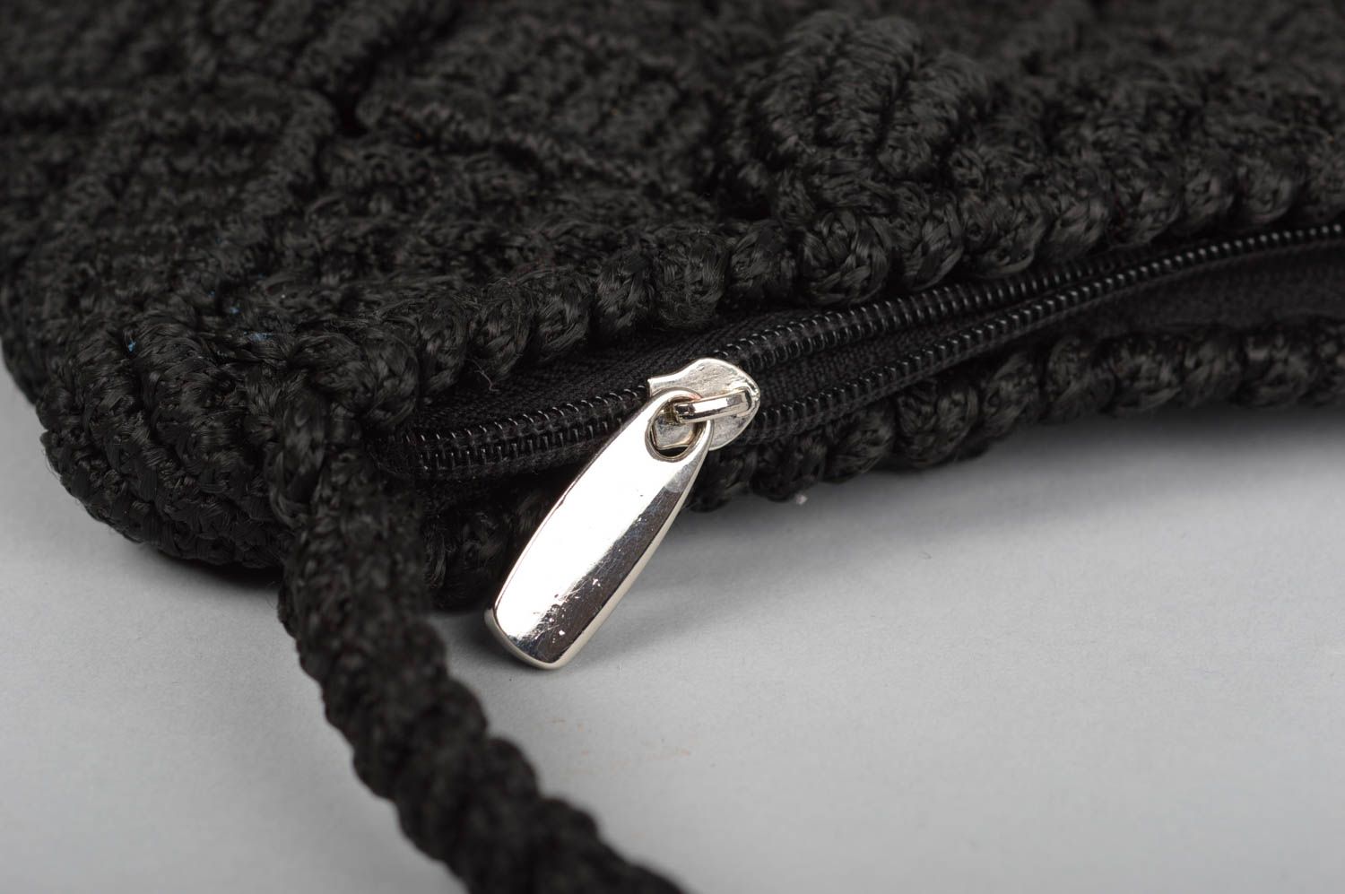 Bolso artesanal de cuerdas color negro regalo para mujeres accesorio de moda foto 4